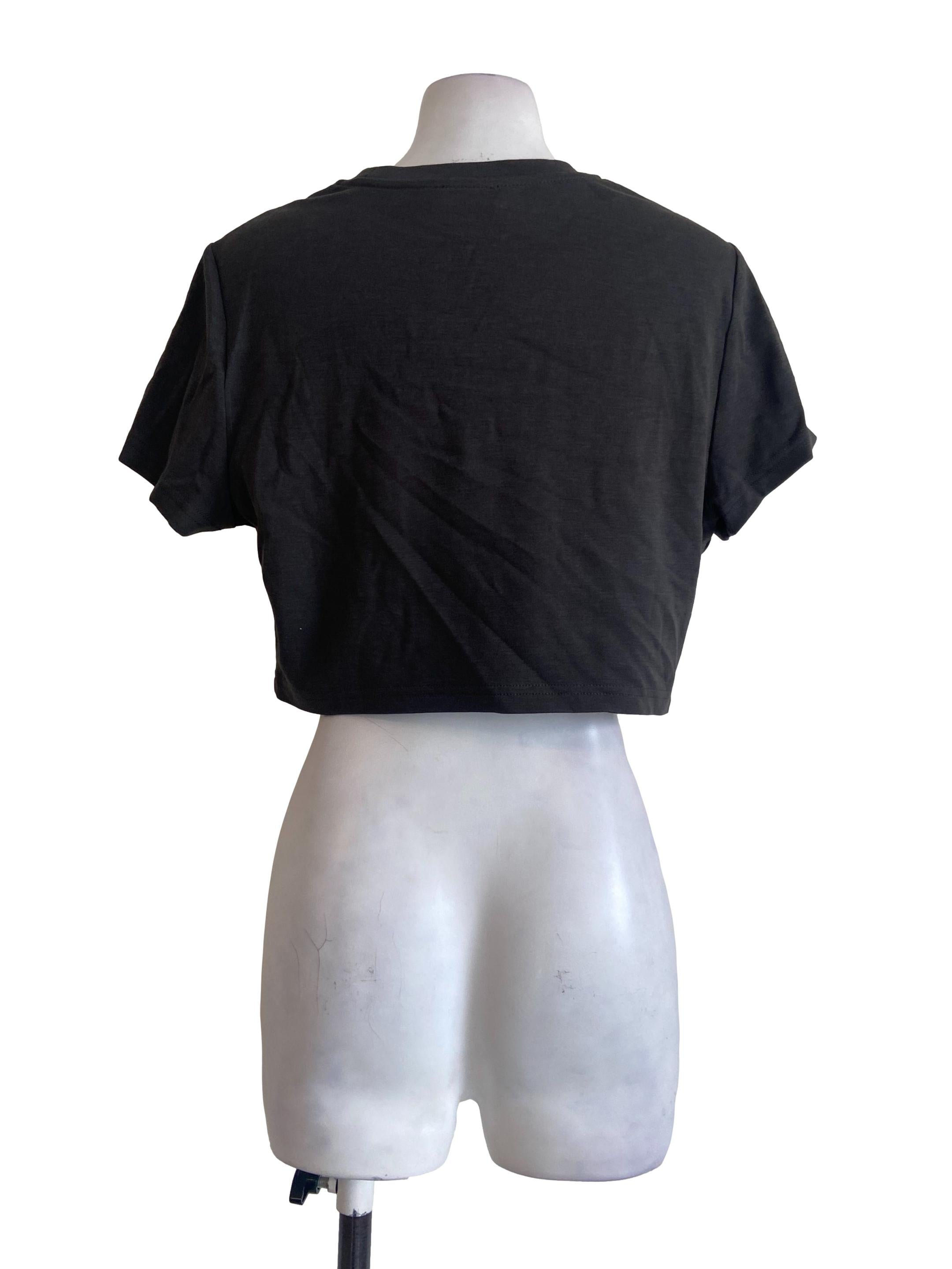 Lead Grey Twill Crop Top