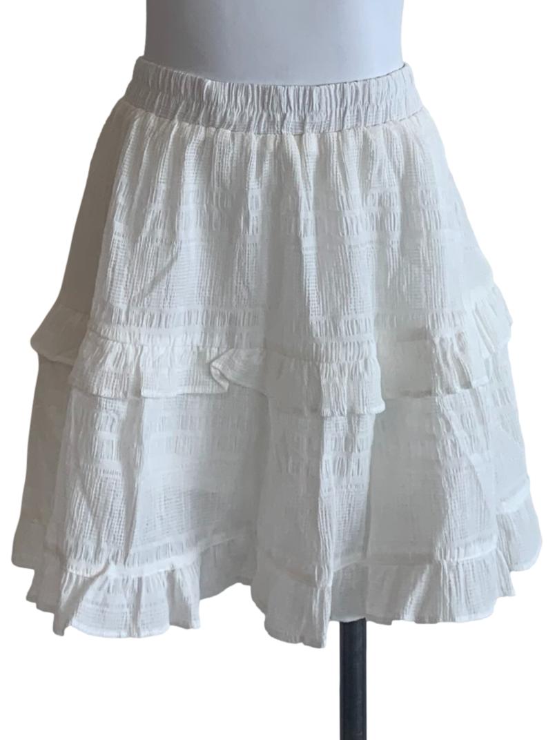 White Tiered Mini Skirt