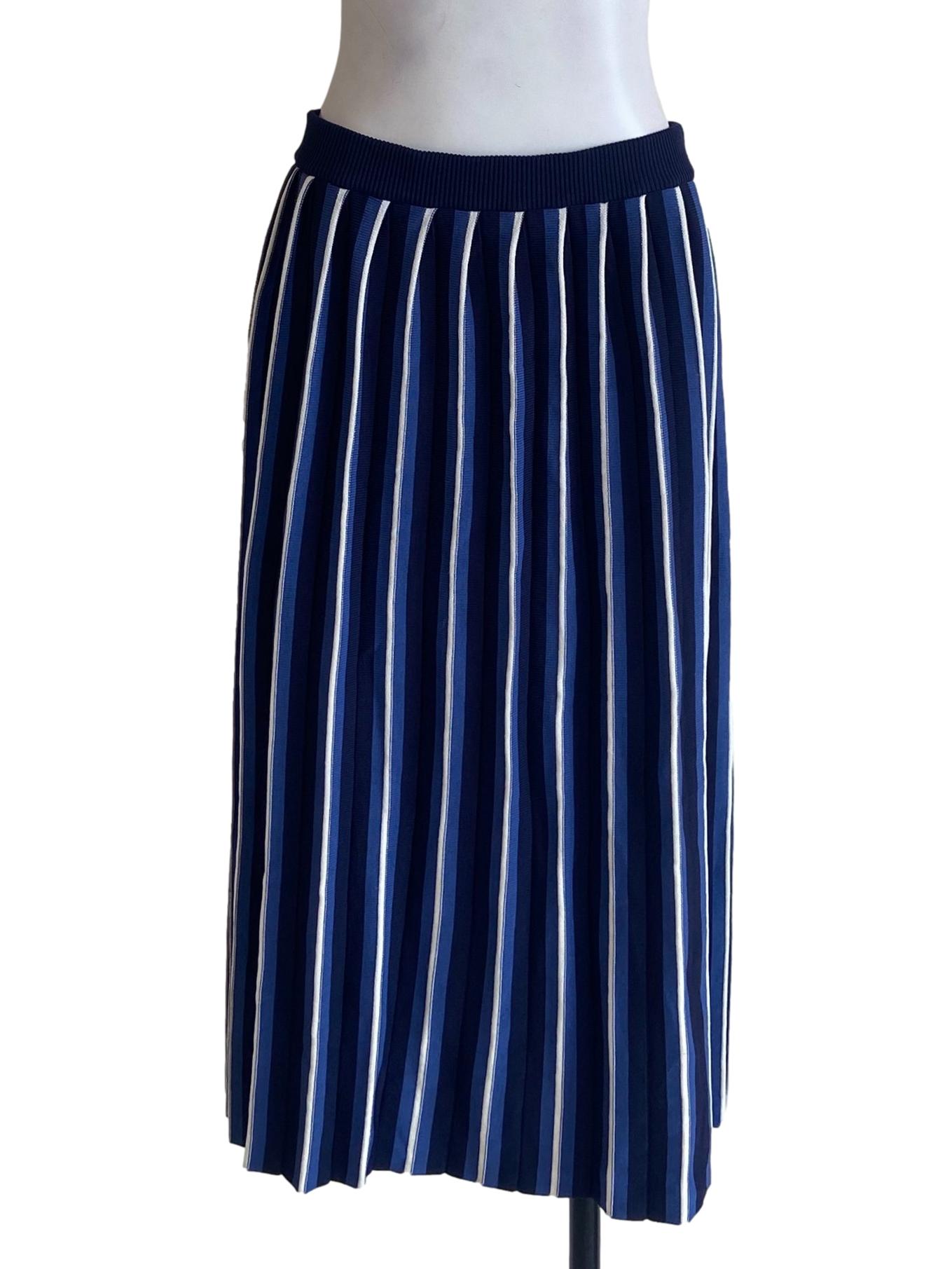 Navy Blue Pleated Skirts LB
