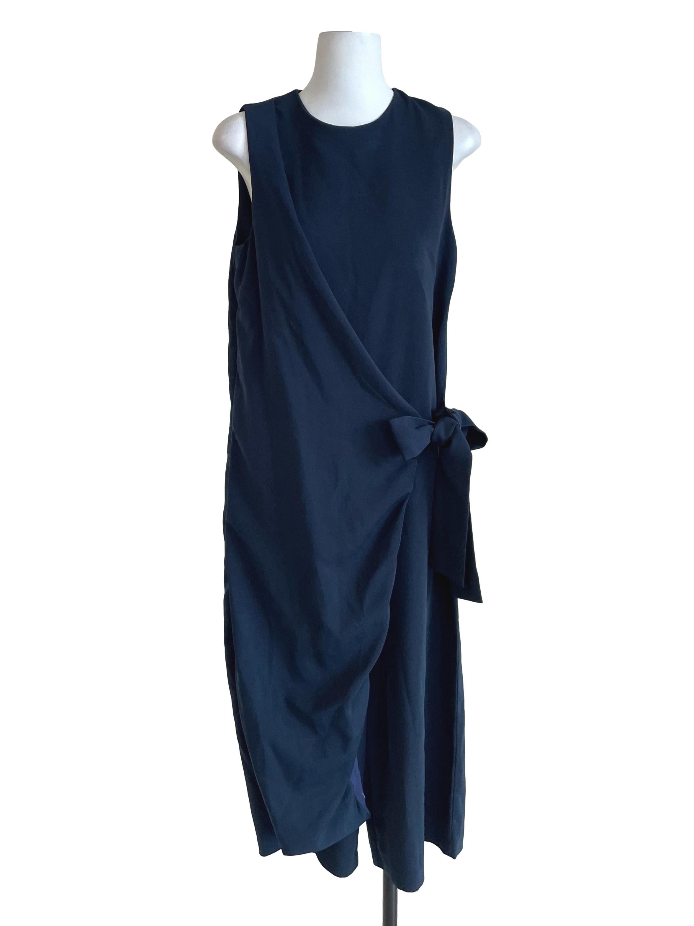 Navy Sleeveless Wrap Jumpsuit BTV