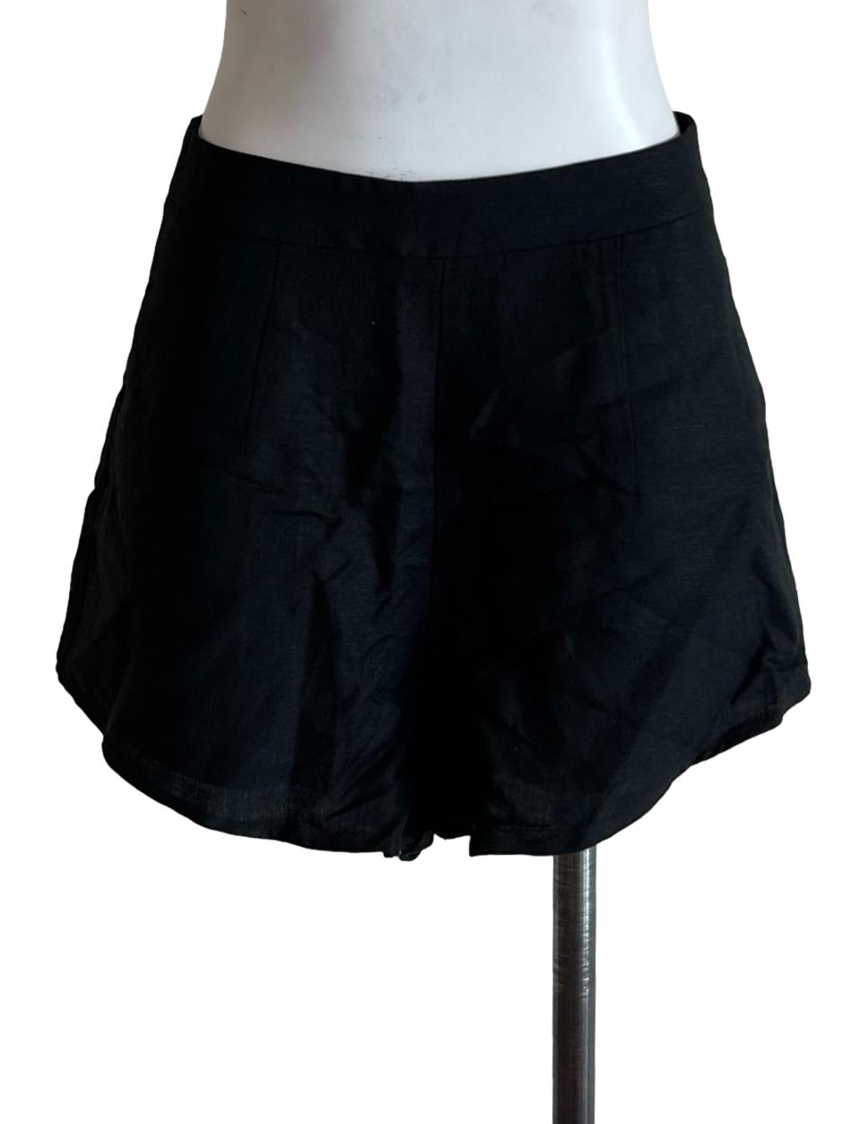 Jade Black Linen Short