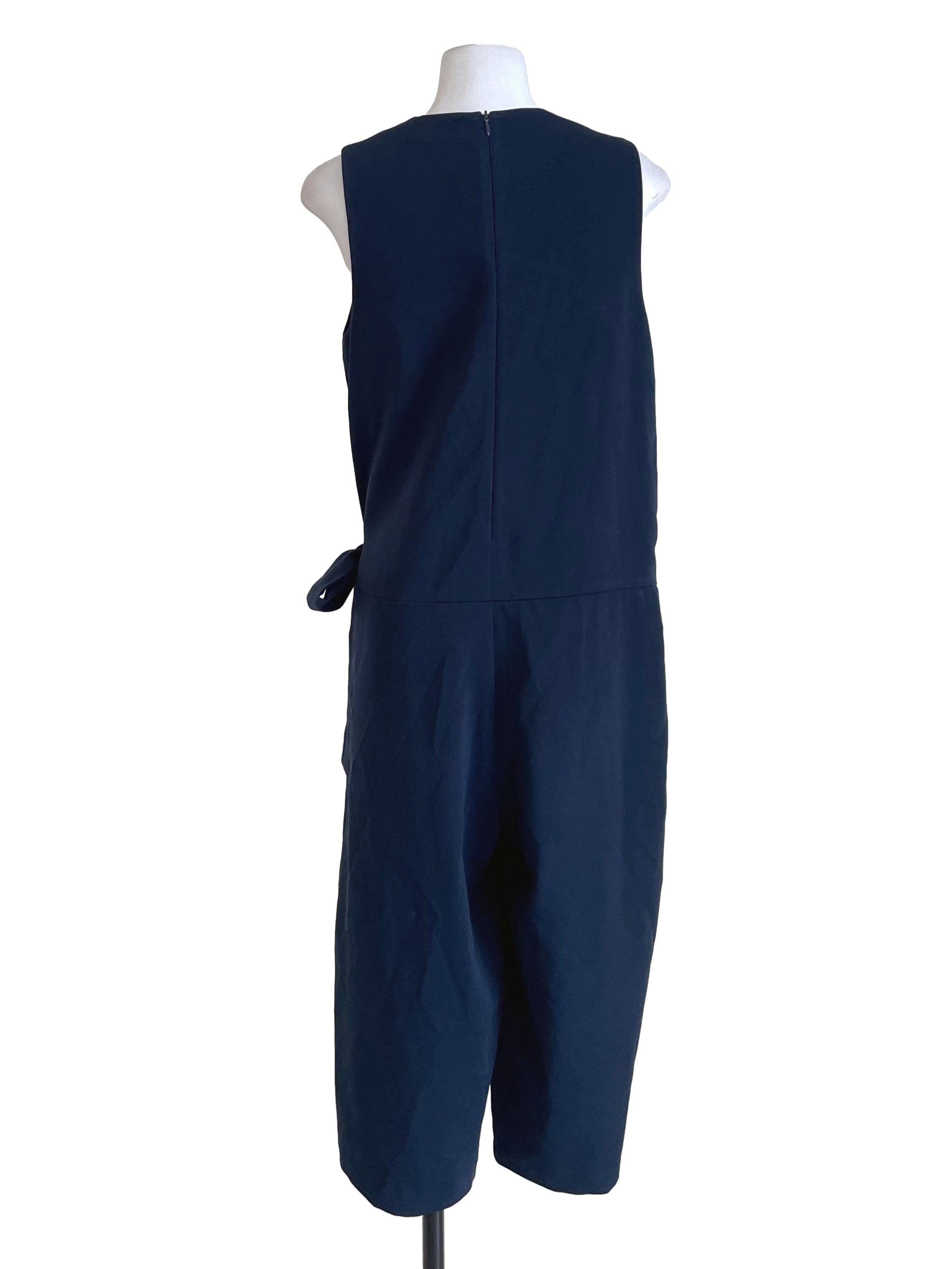 Navy Sleeveless Wrap Jumpsuit BTV