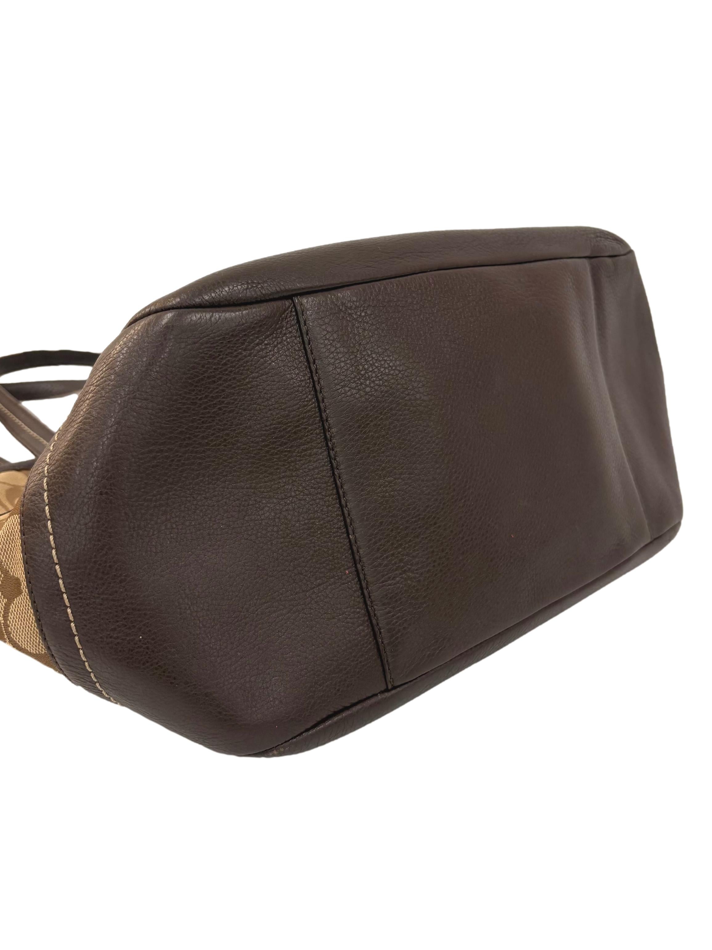 Brown Monogram Leather Base Park Carrie Tote Bag