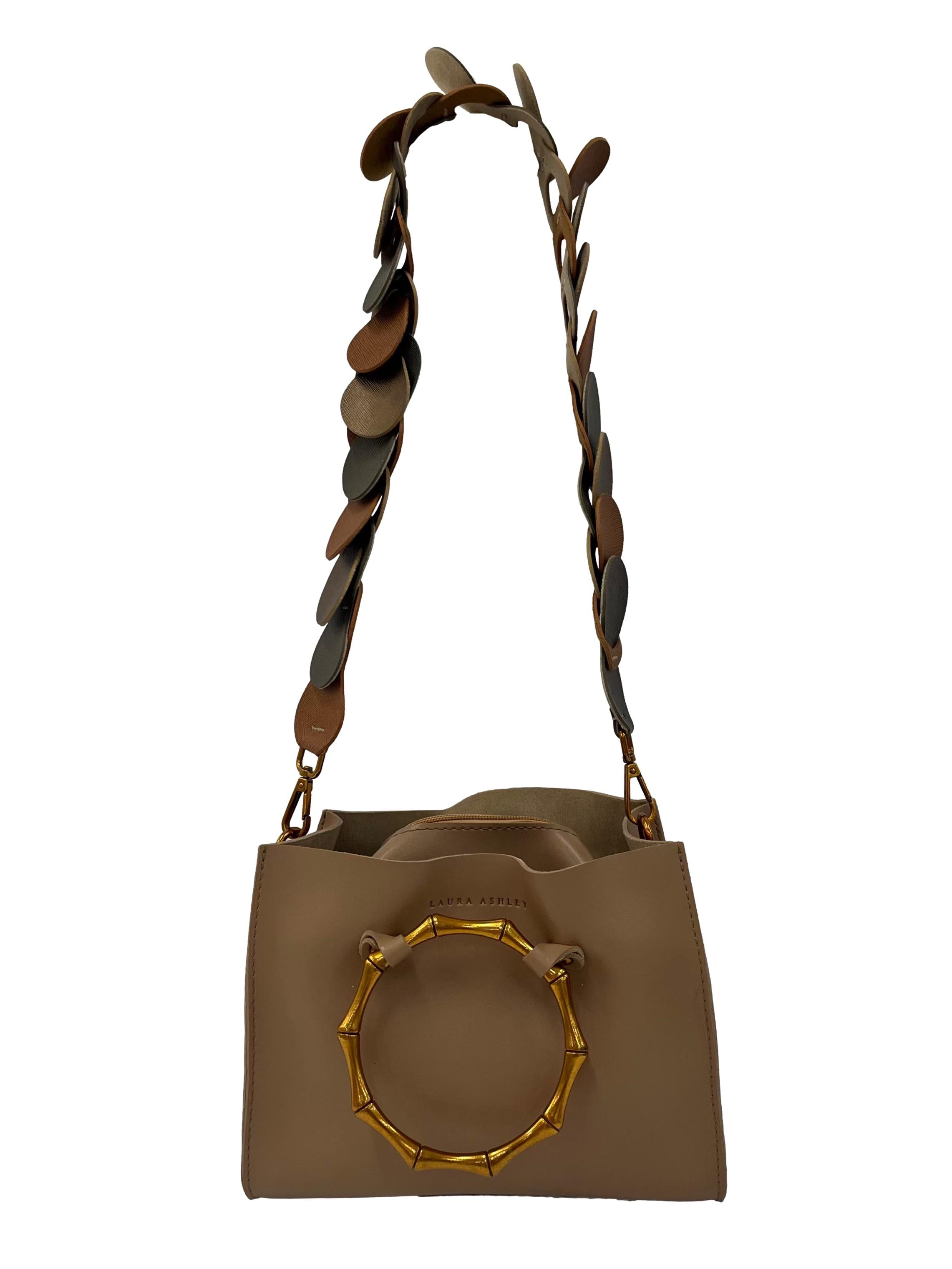 Beige PU Leather Crossbody Bag CSN