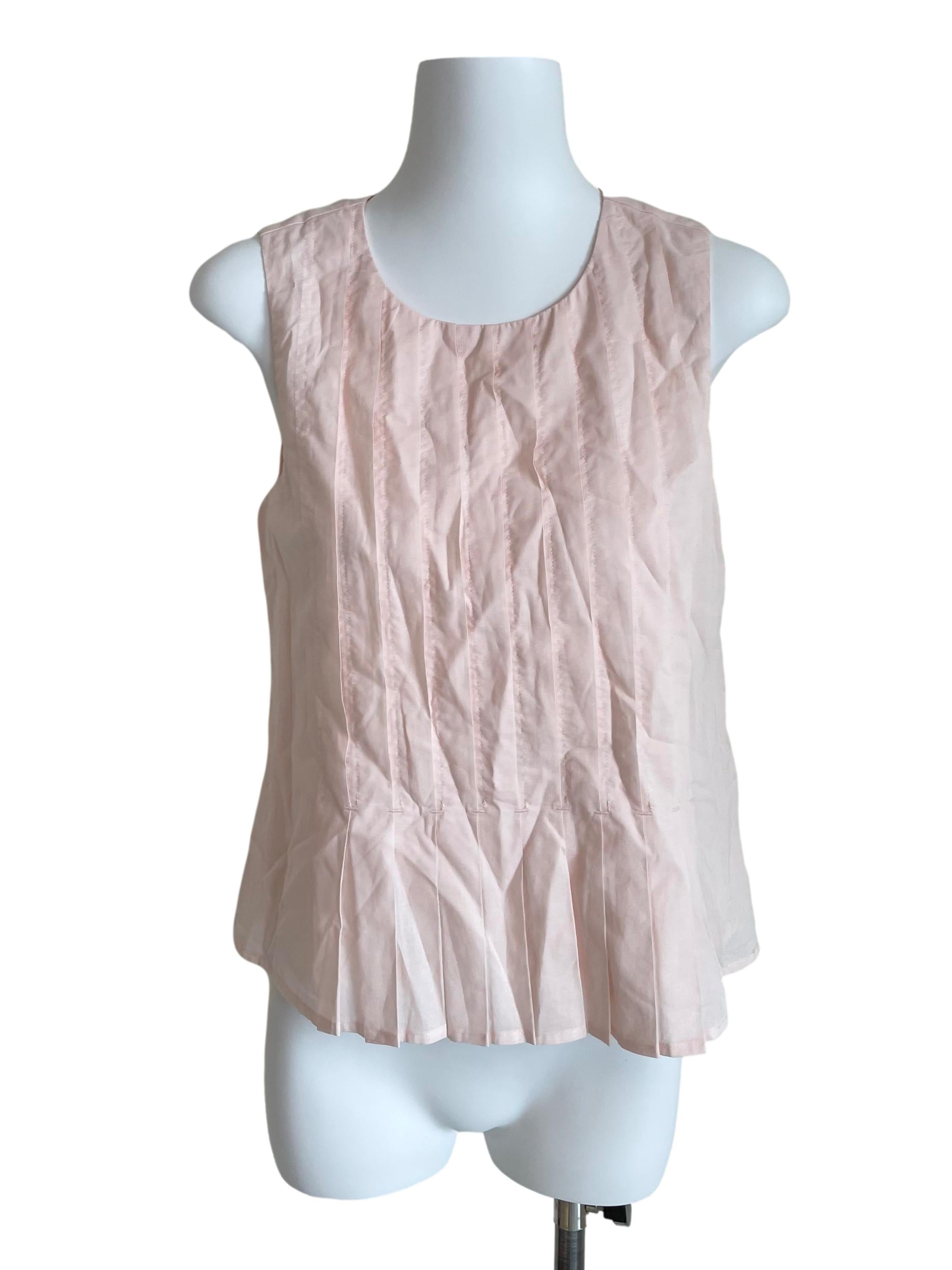 Light Pink Cotton Pleated Top OSN