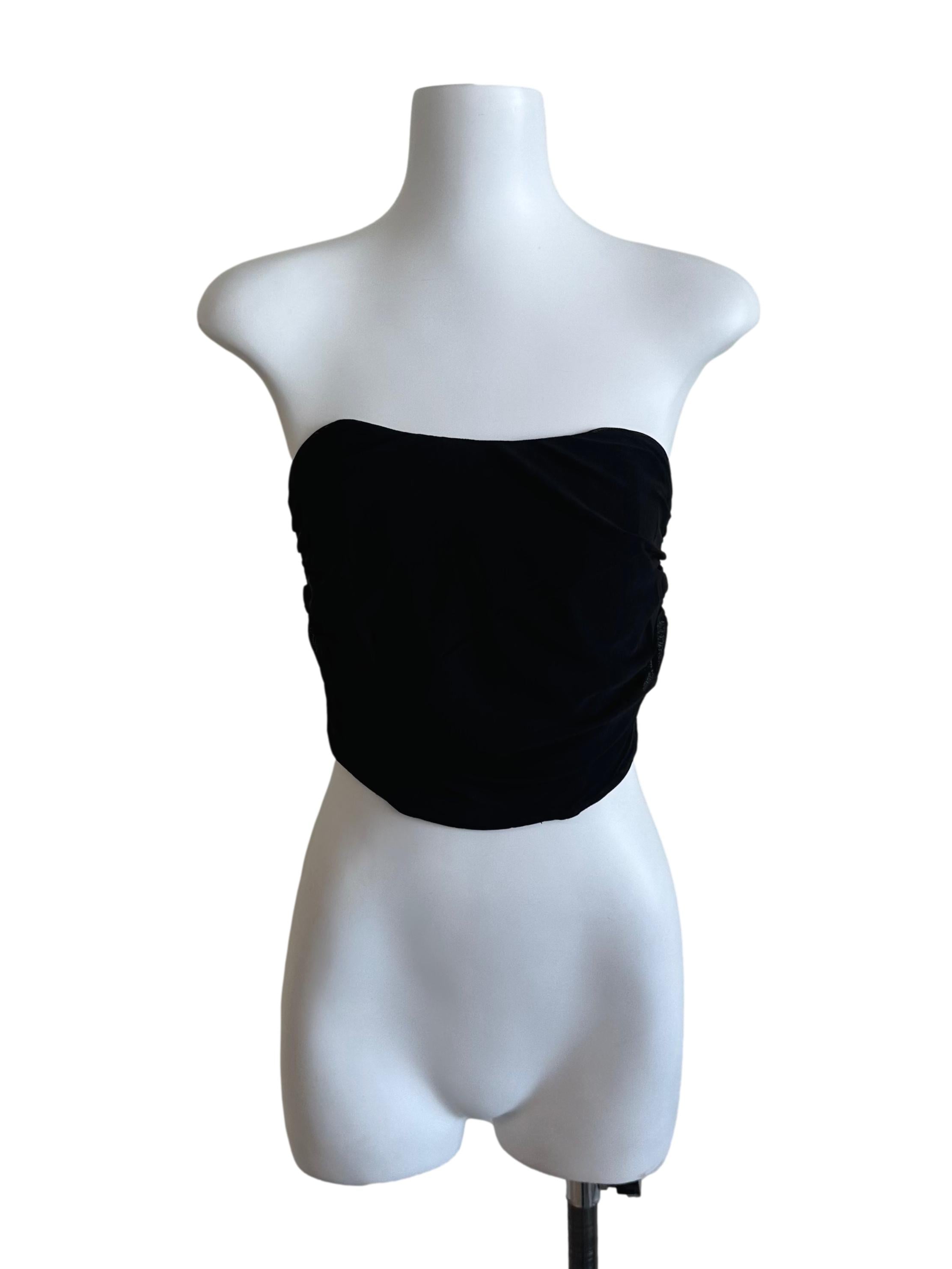 Raven Black Mesh Net Tube Top