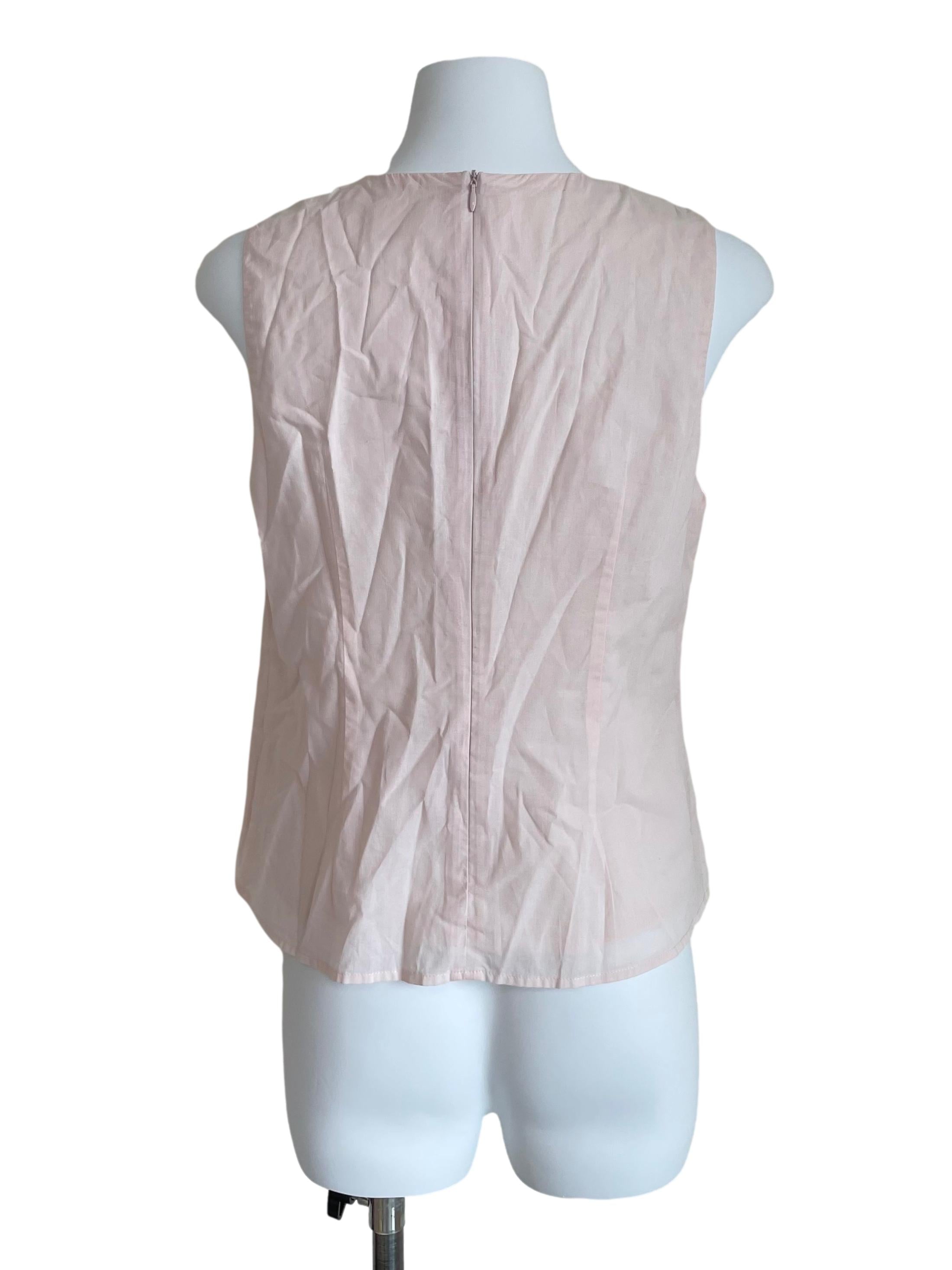Light Pink Cotton Pleated Top OSN