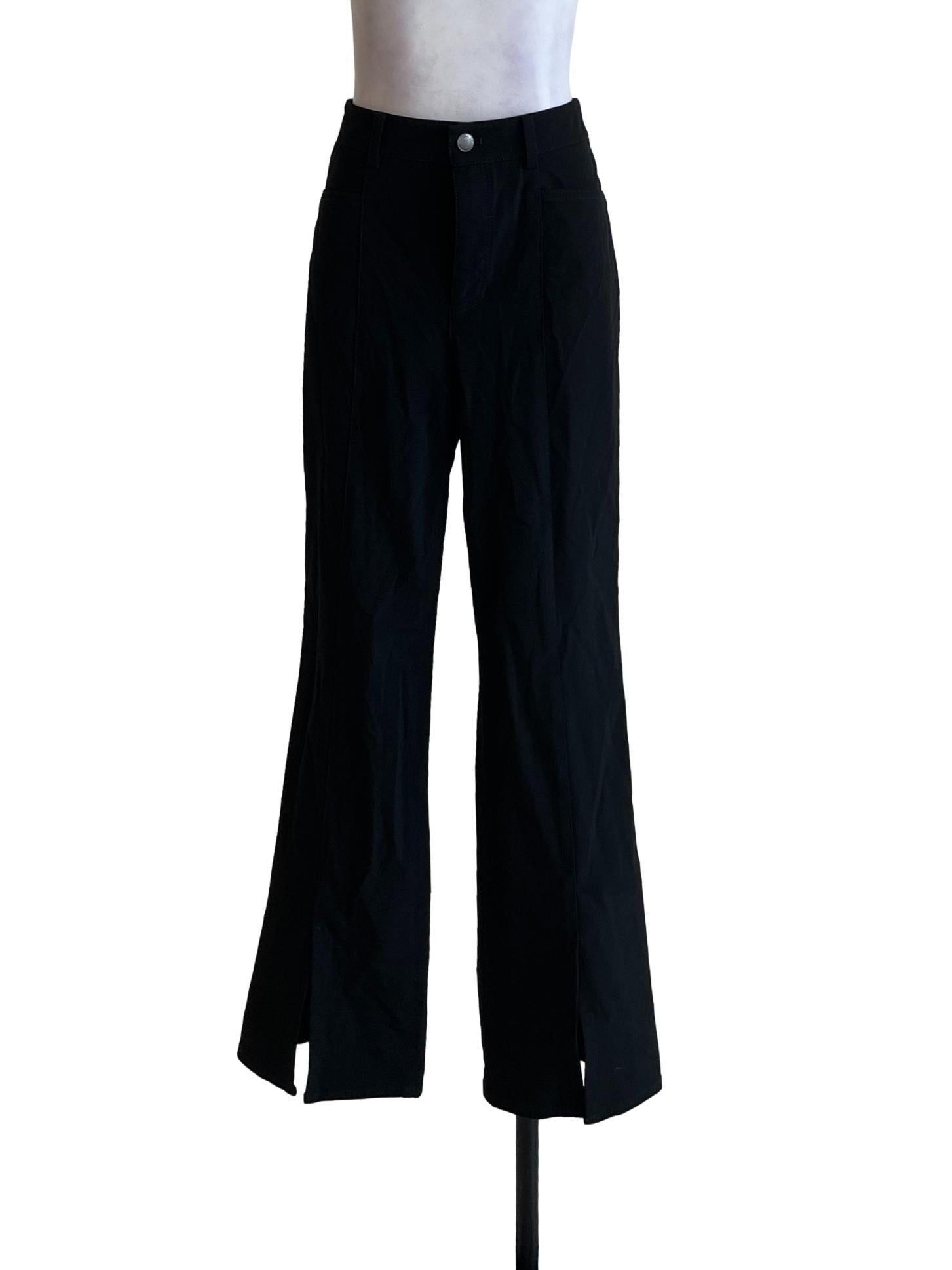Black Slacks Flare Pants