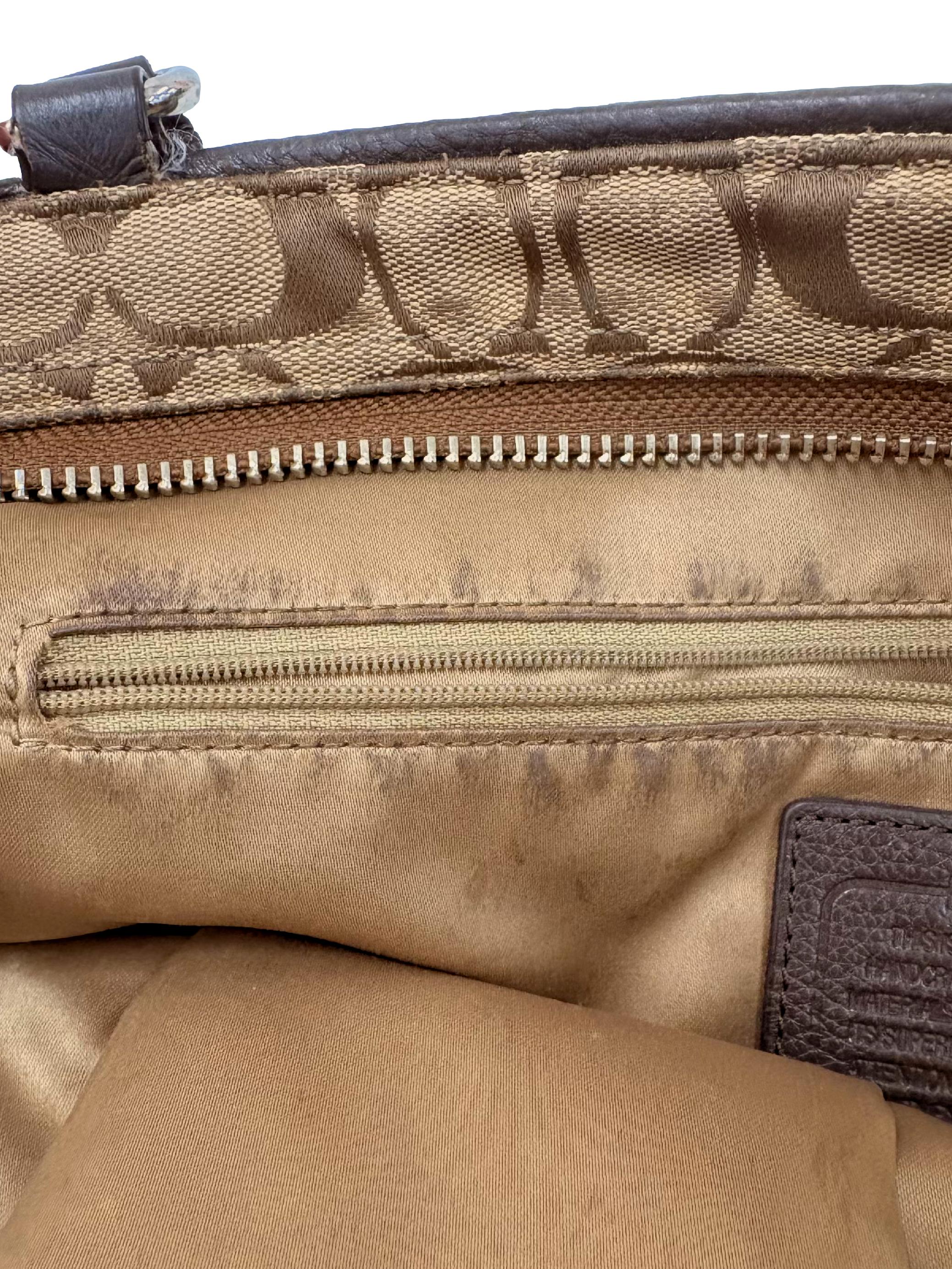 Brown Monogram Leather Base Park Carrie Tote Bag