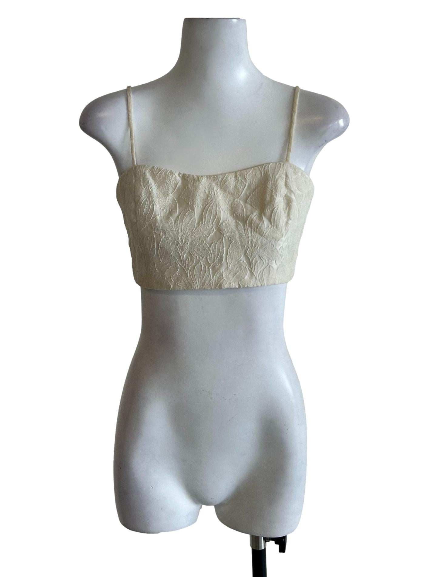 Cream White Textured Top