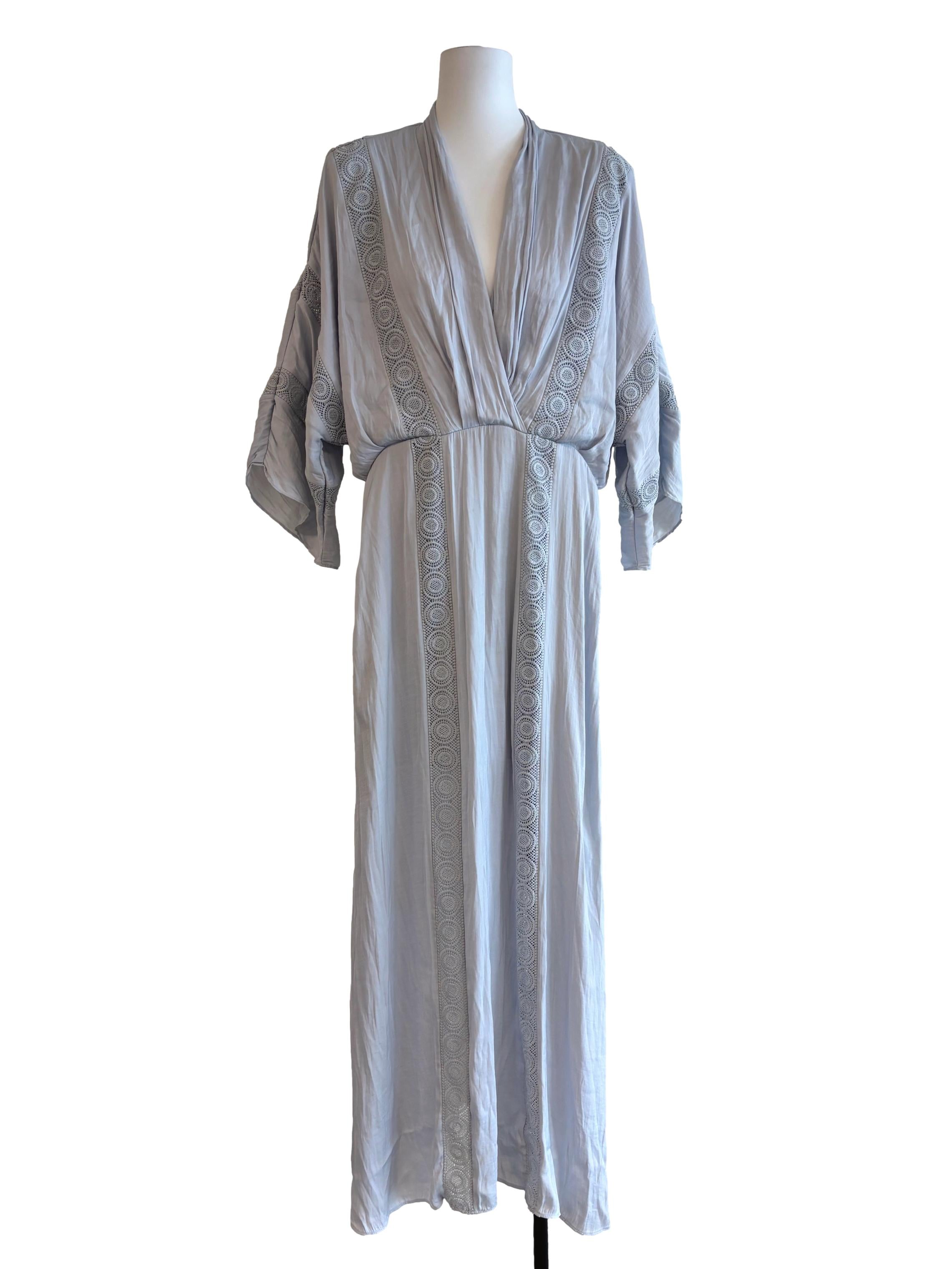 Baby Blue Long Sleeve Kaftan Dress