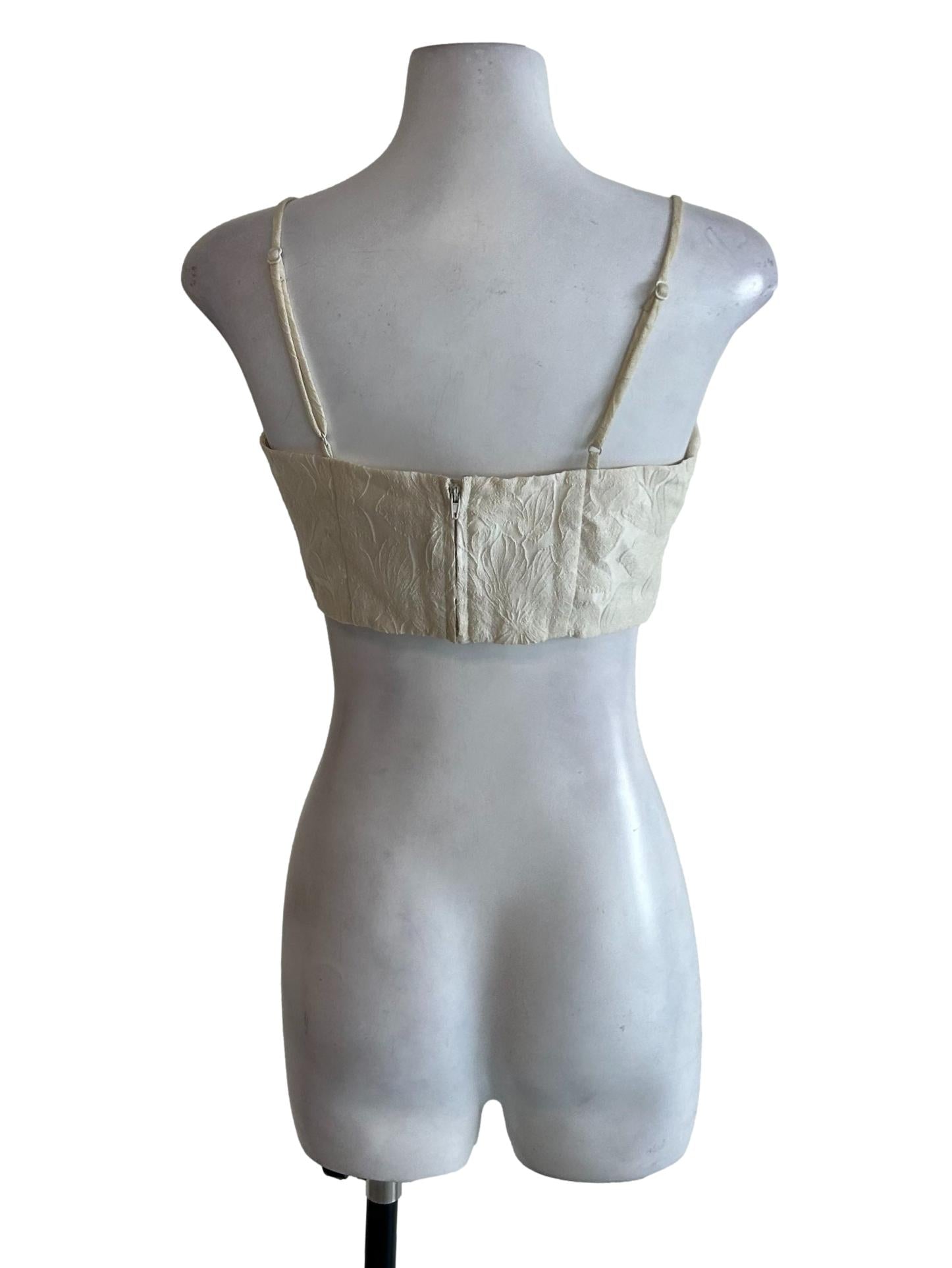 Cream White Textured Top