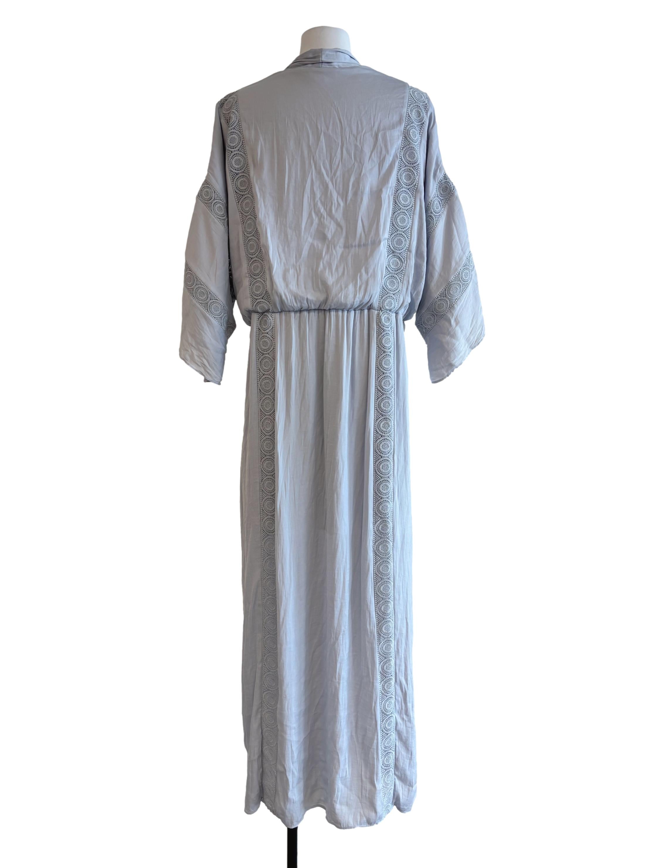 Baby Blue Long Sleeve Kaftan Dress