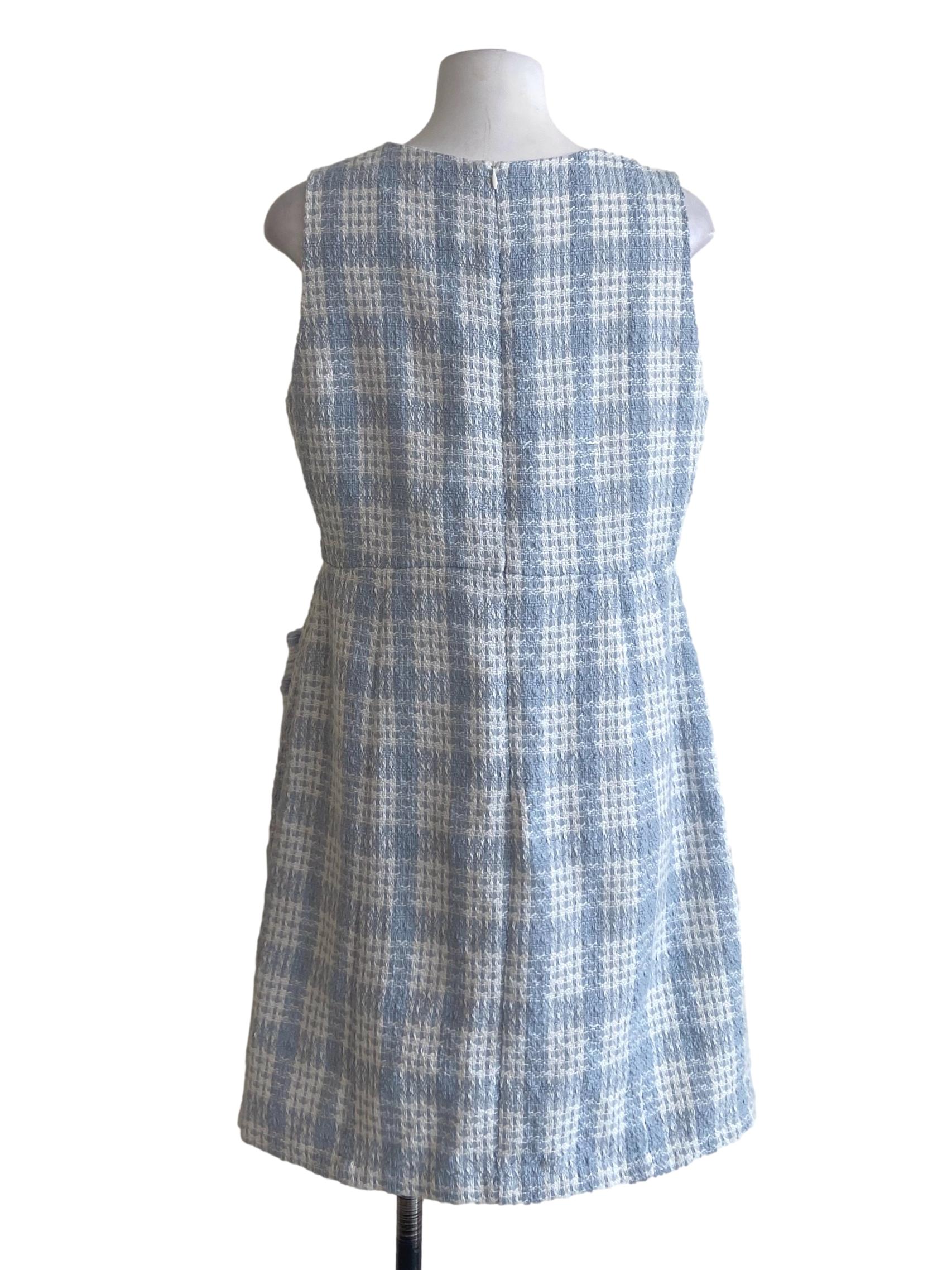 Blue & White Tartan A-Line Dress TCL