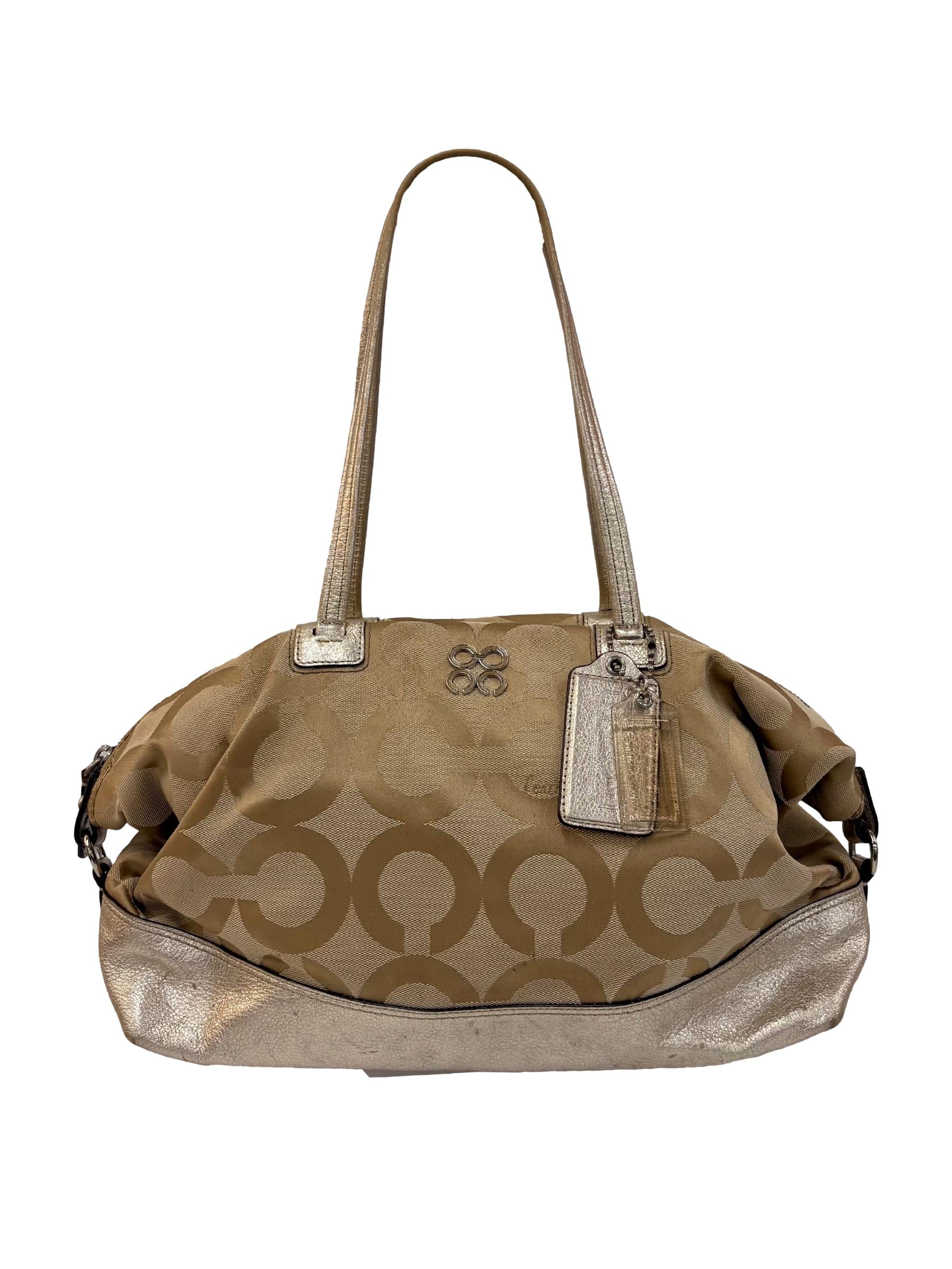 Gold Julia Signature Op Art Shoulder Bag