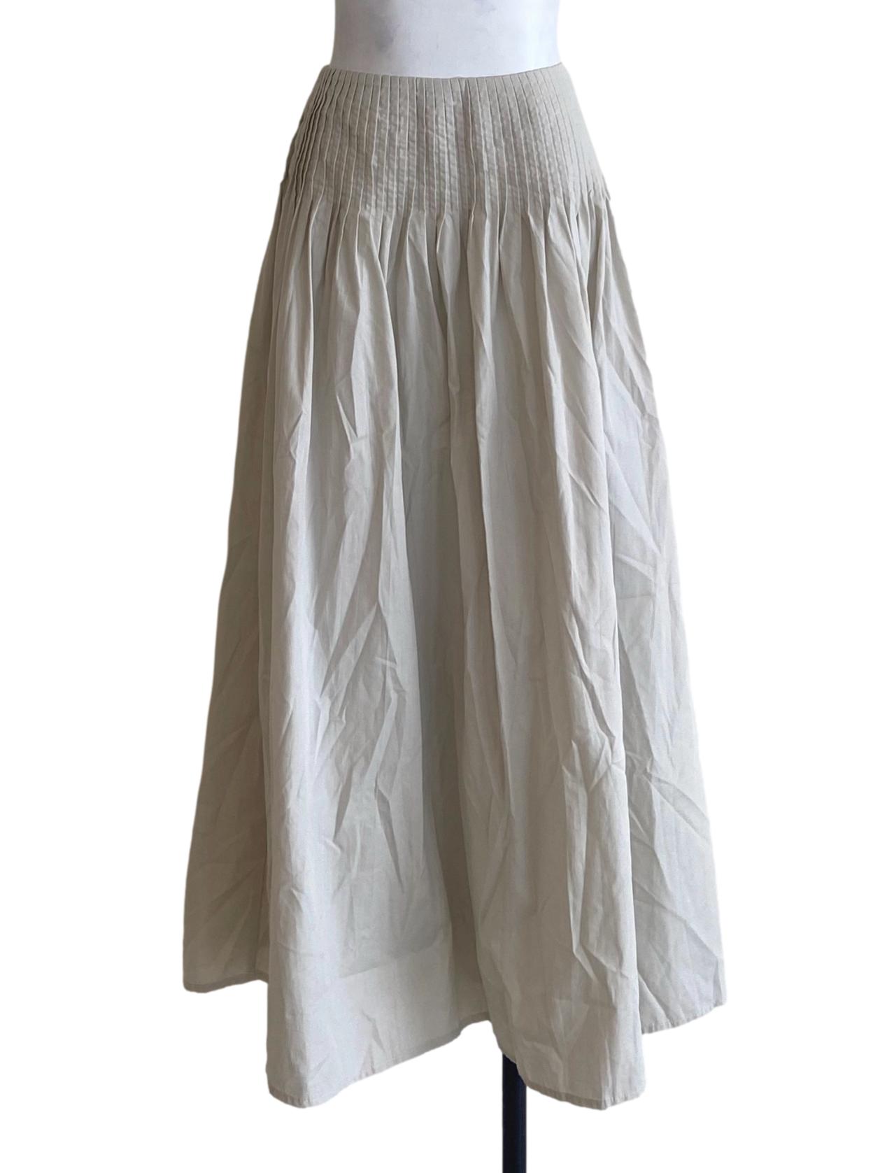 Grey Half Pleated Circle Skirt TWL