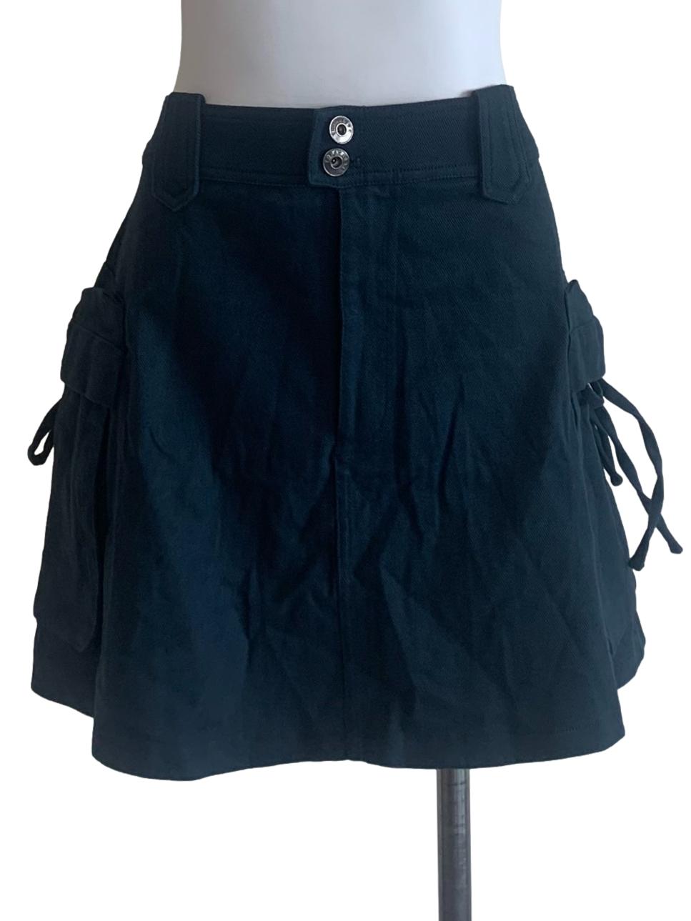 Navy Blue Denim Mini Skirt