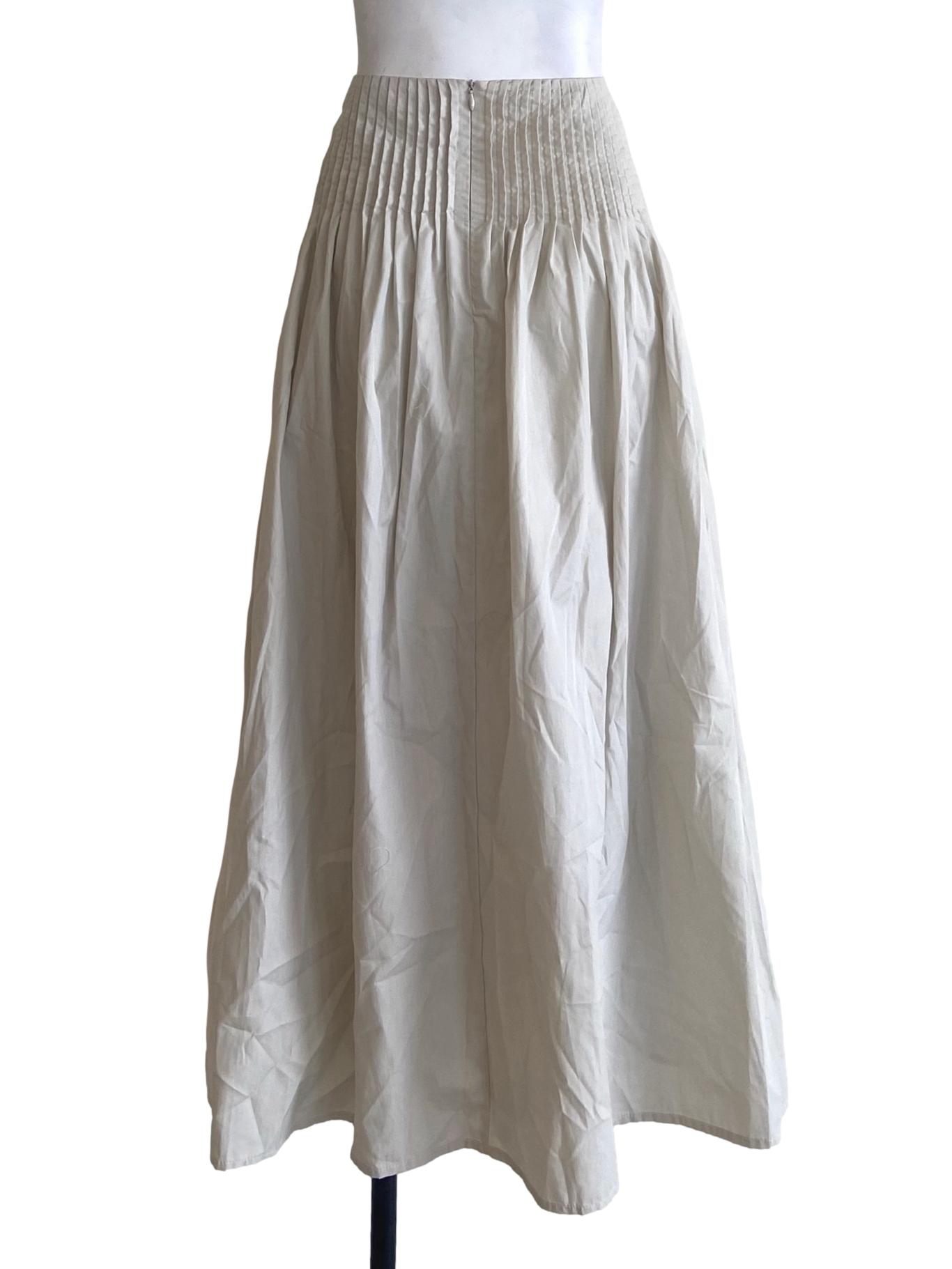 Grey Half Pleated Circle Skirt TWL