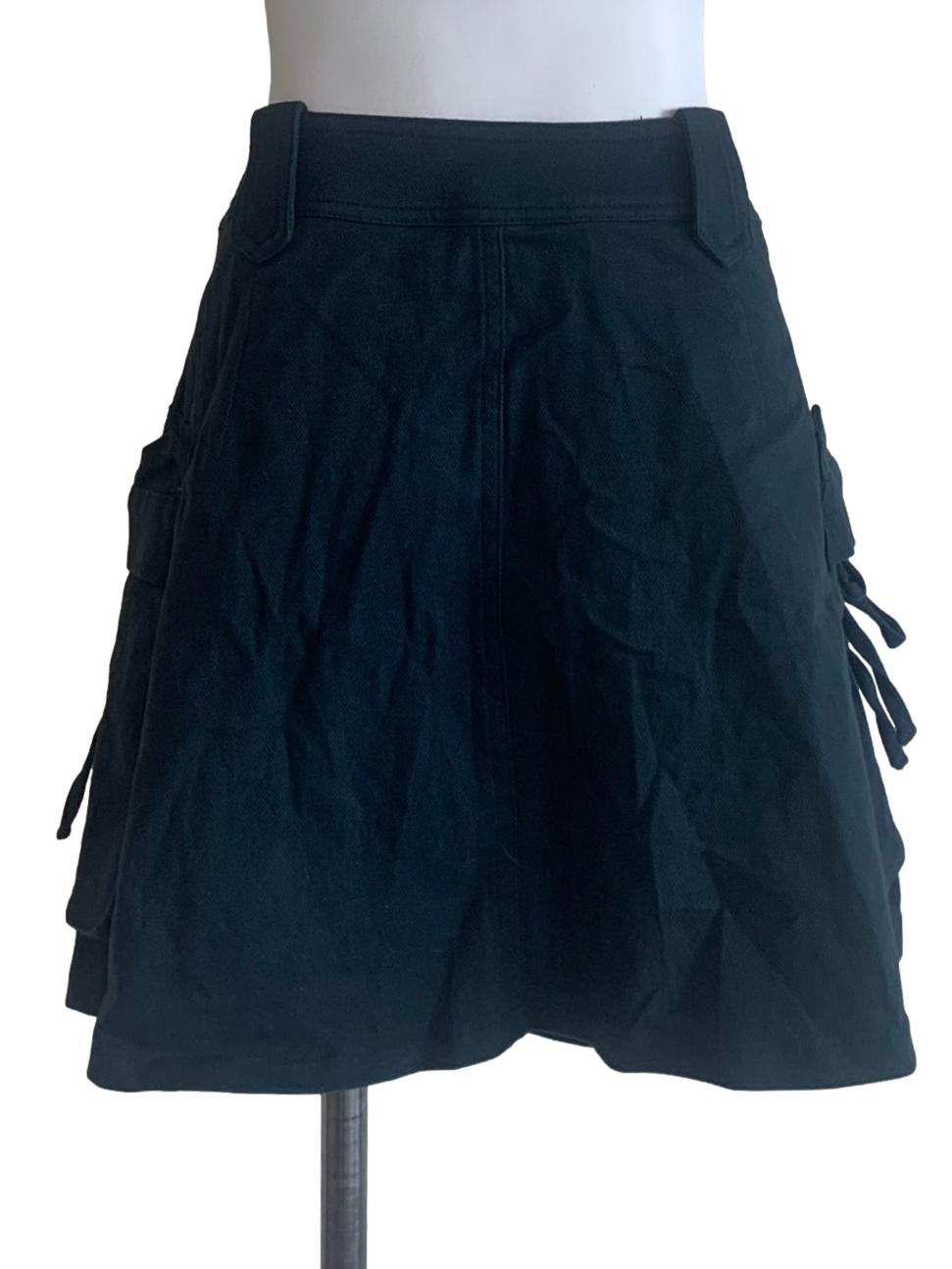 Navy Blue Denim Mini Skirt