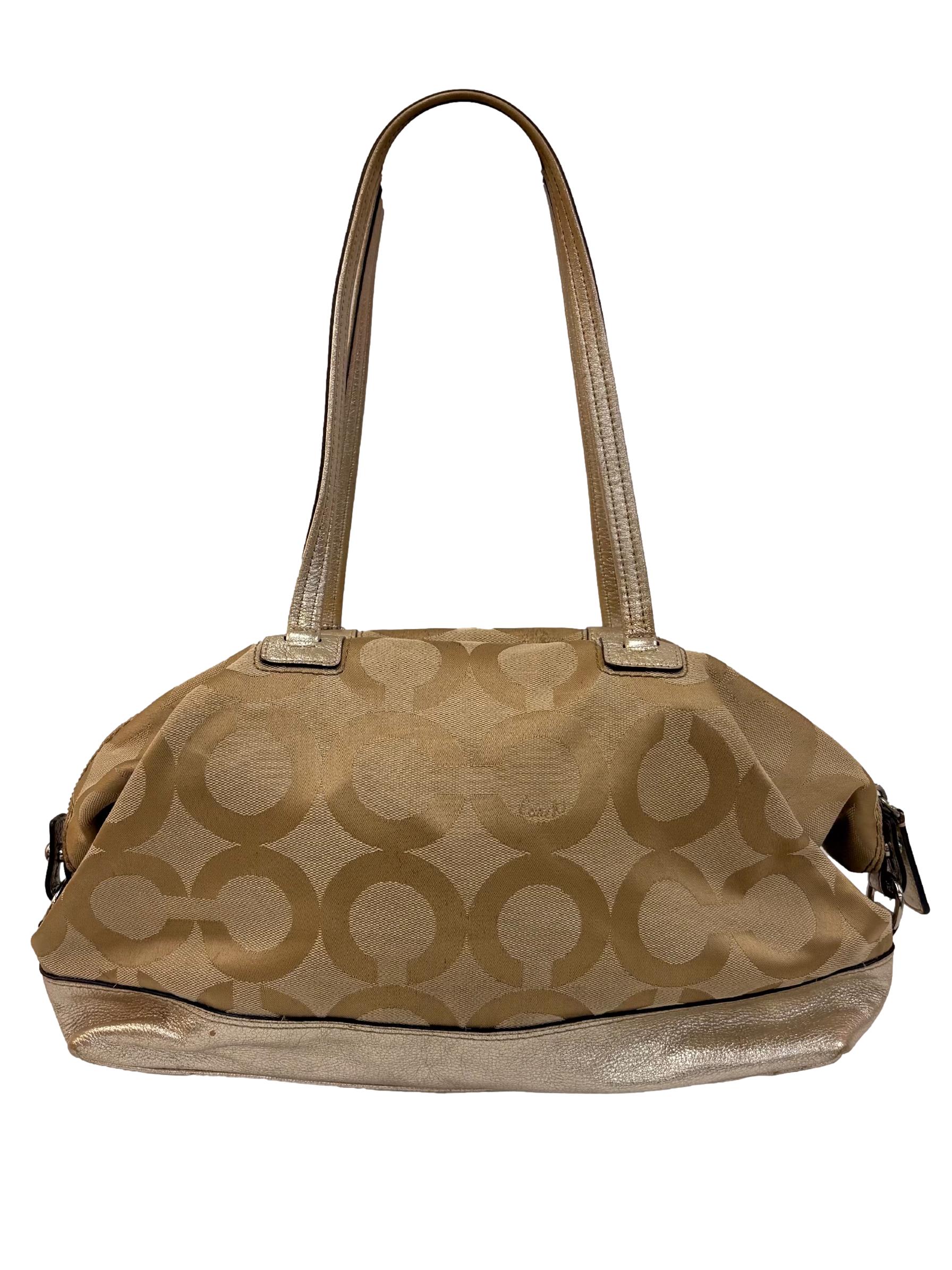 Gold Julia Signature Op Art Shoulder Bag