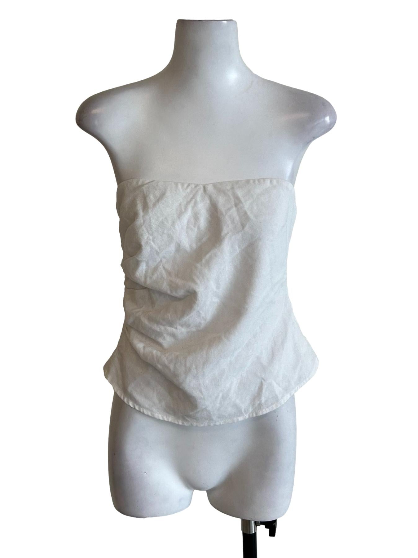 Pearl White Sweetheart Neckline Top