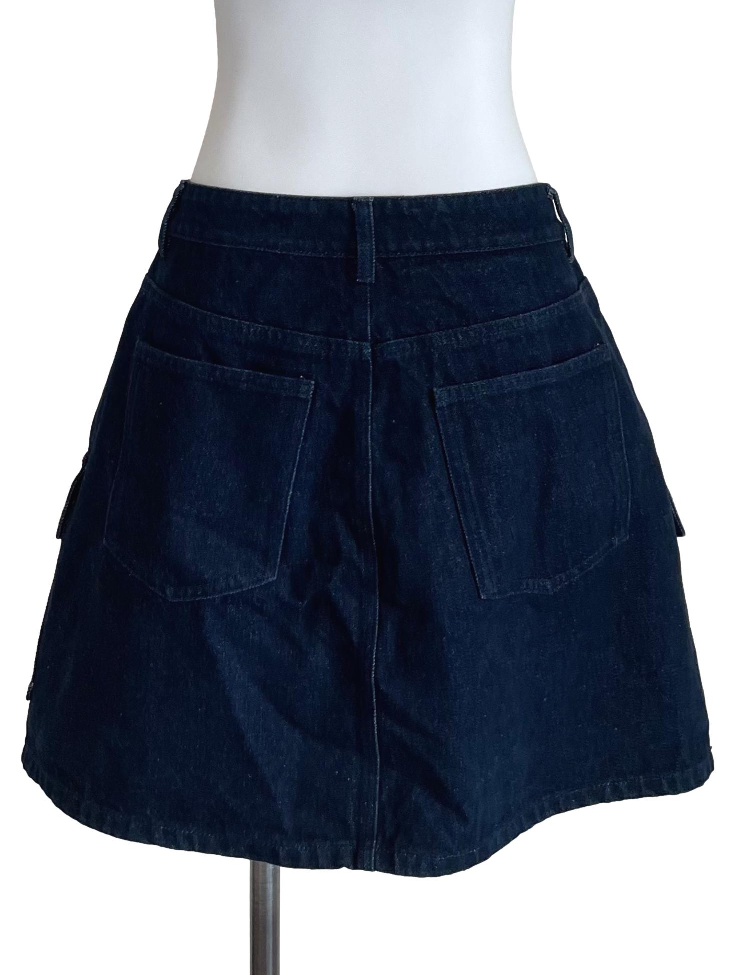 Denim Cargo A-Line Jean Skirt