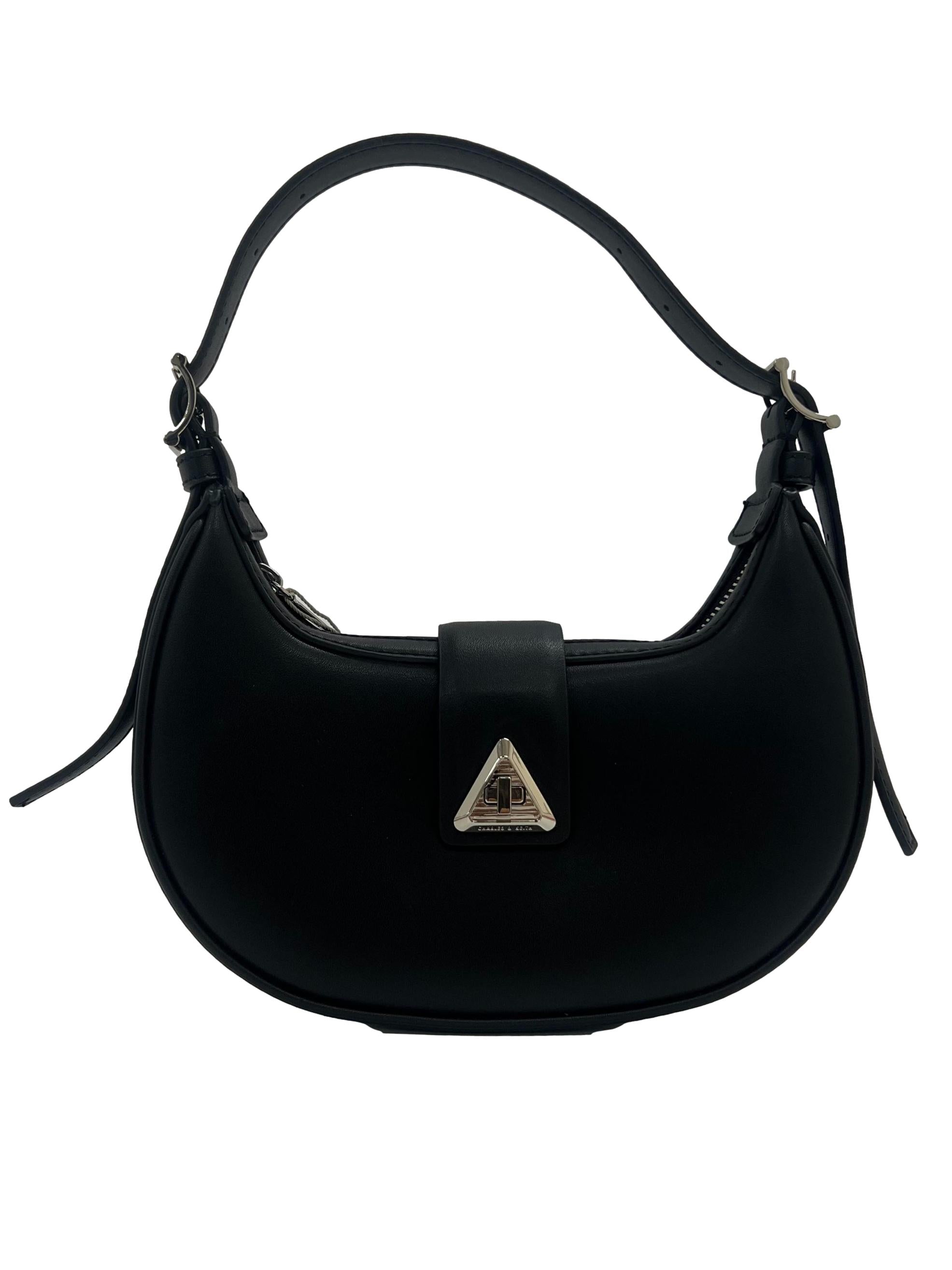 Black Noir Trice Metallic Accent Shoulder Bag