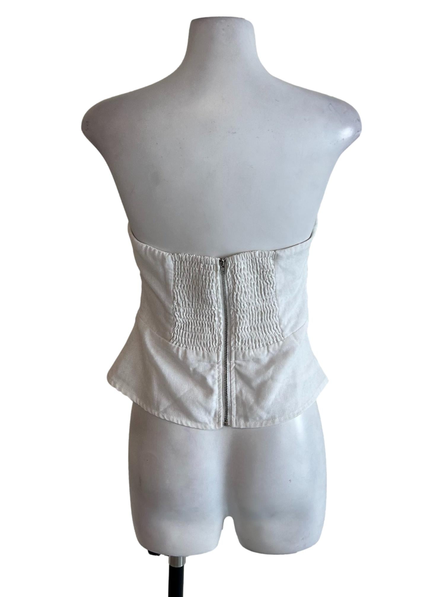 Pearl White Sweetheart Neckline Top