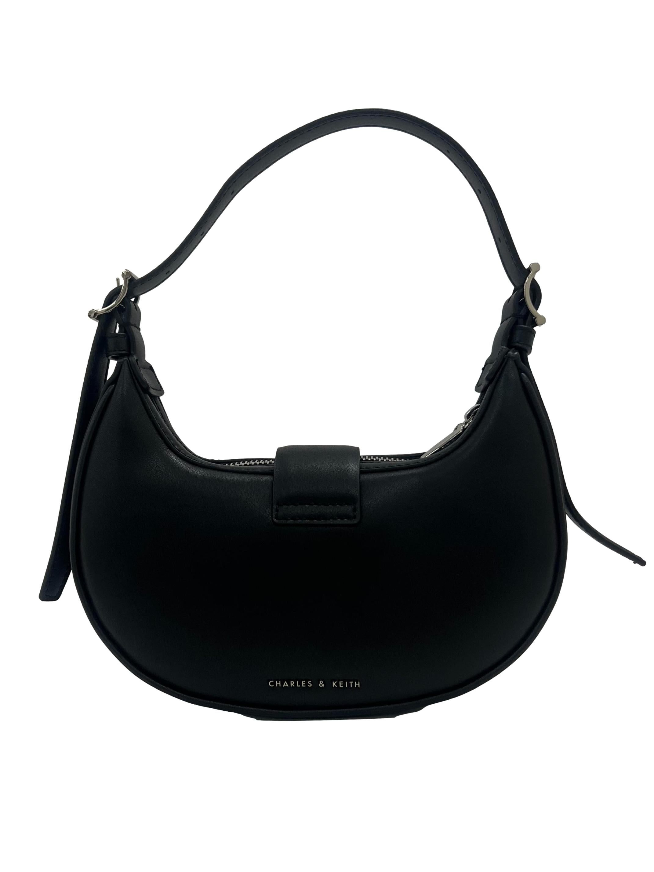 Black Noir Trice Metallic Accent Shoulder Bag