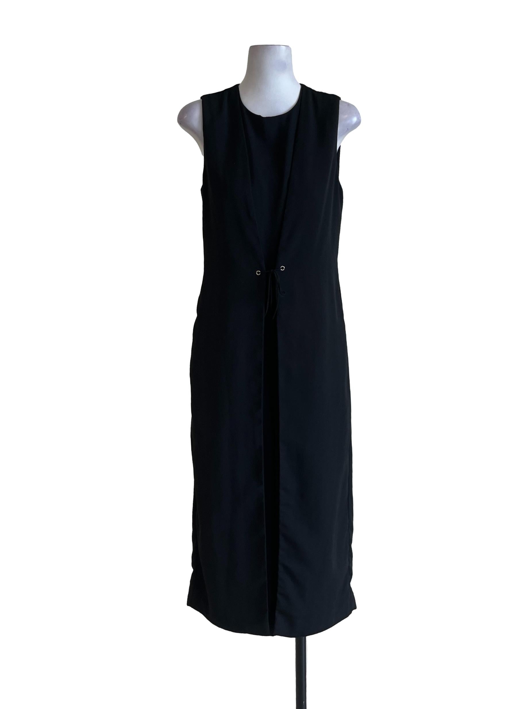 Black Long Vest Jumpsuits