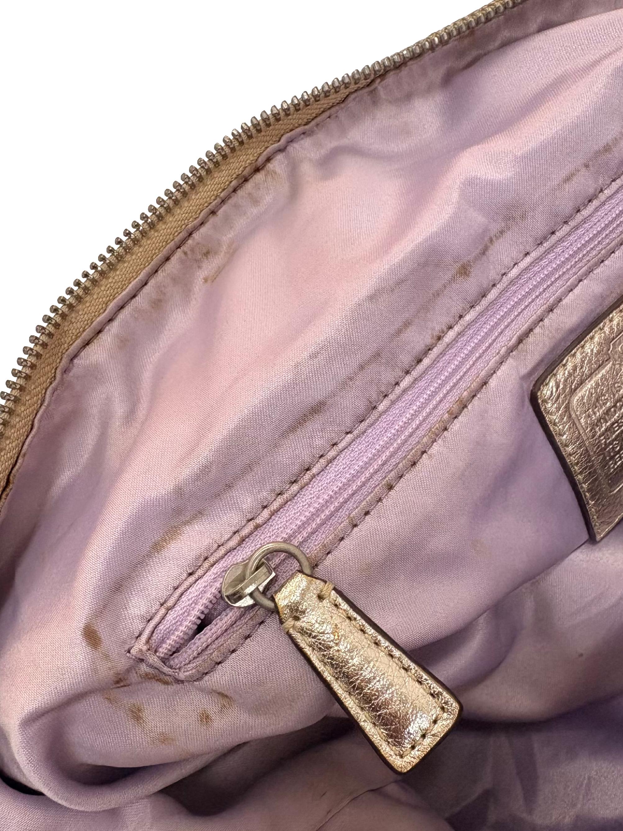 Gold Julia Signature Op Art Shoulder Bag