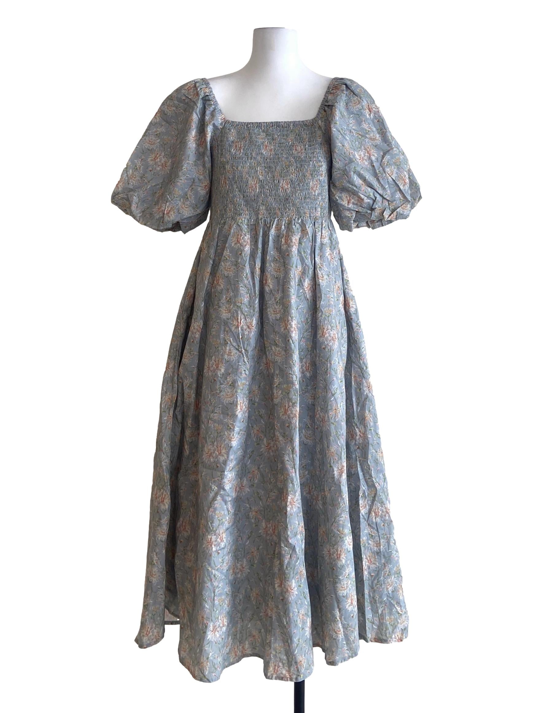 Green Floral Empire Dress