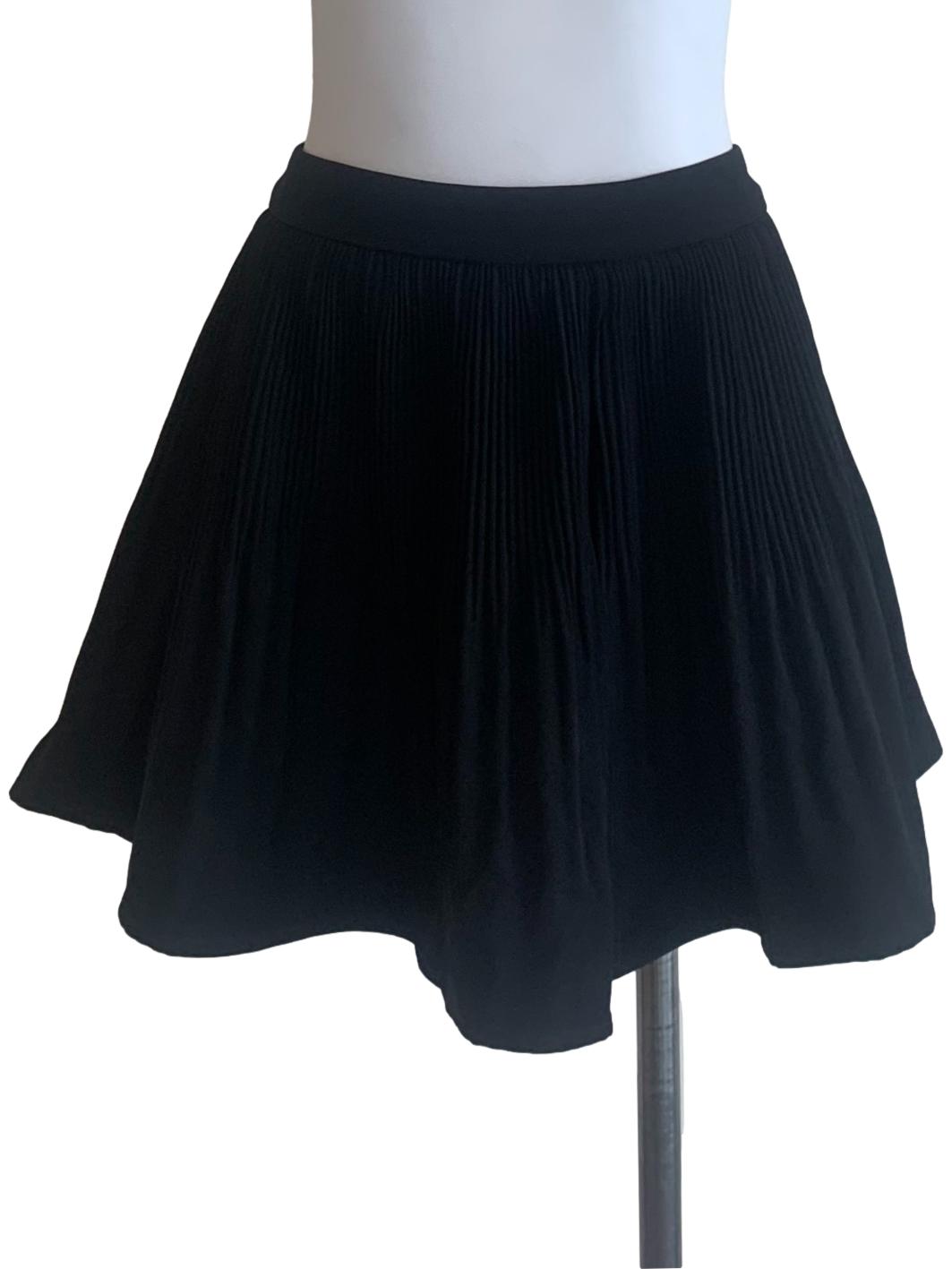 Black Pleated Mini Skirt