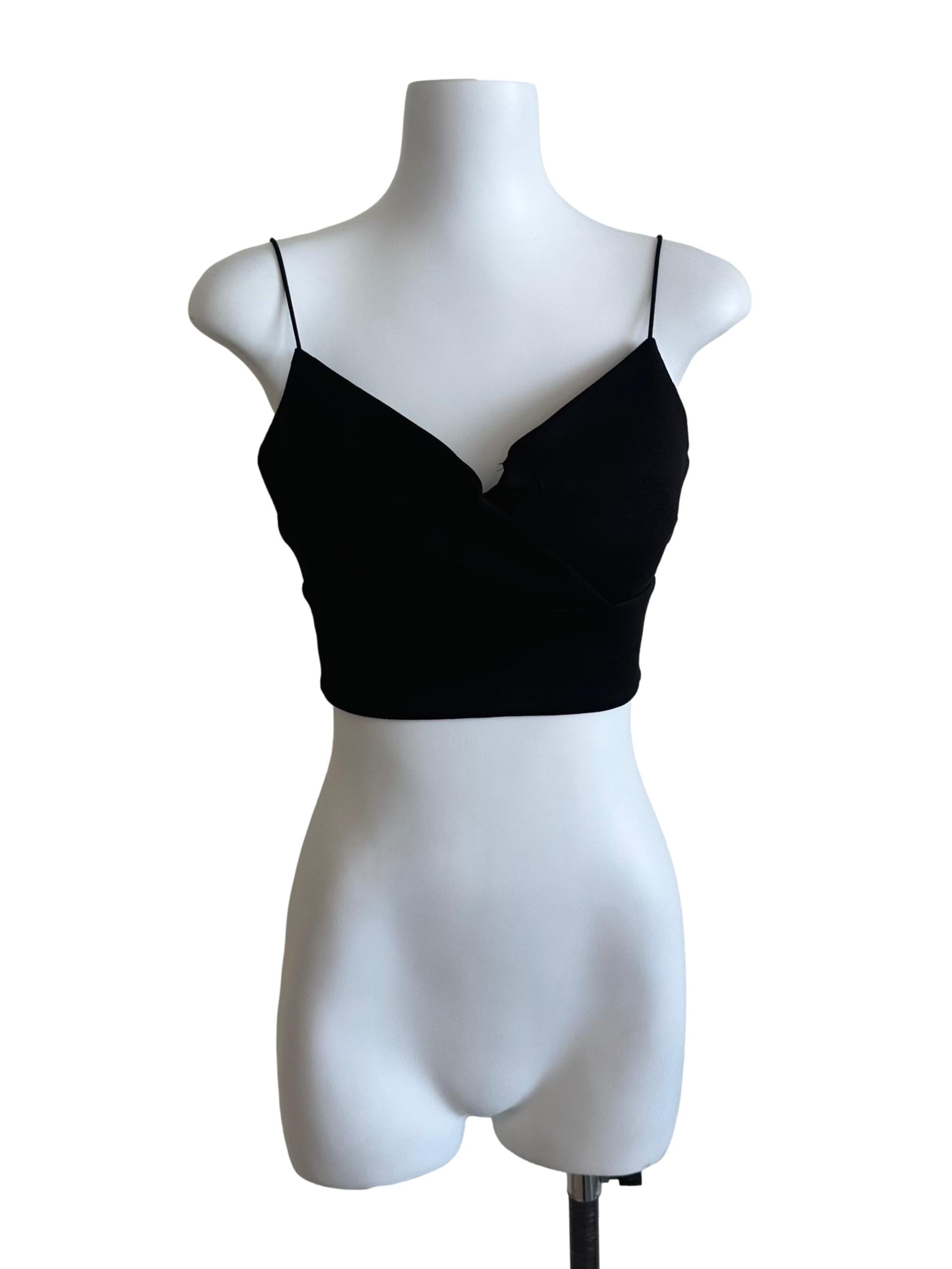 Onyx Black V Neck Fitted Top