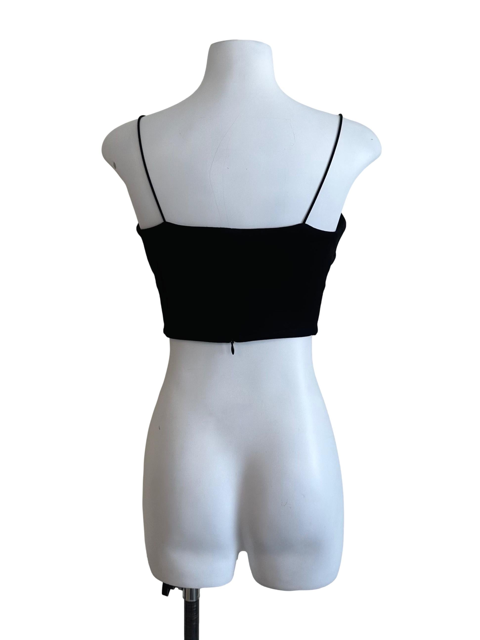 Onyx Black V Neck Fitted Top