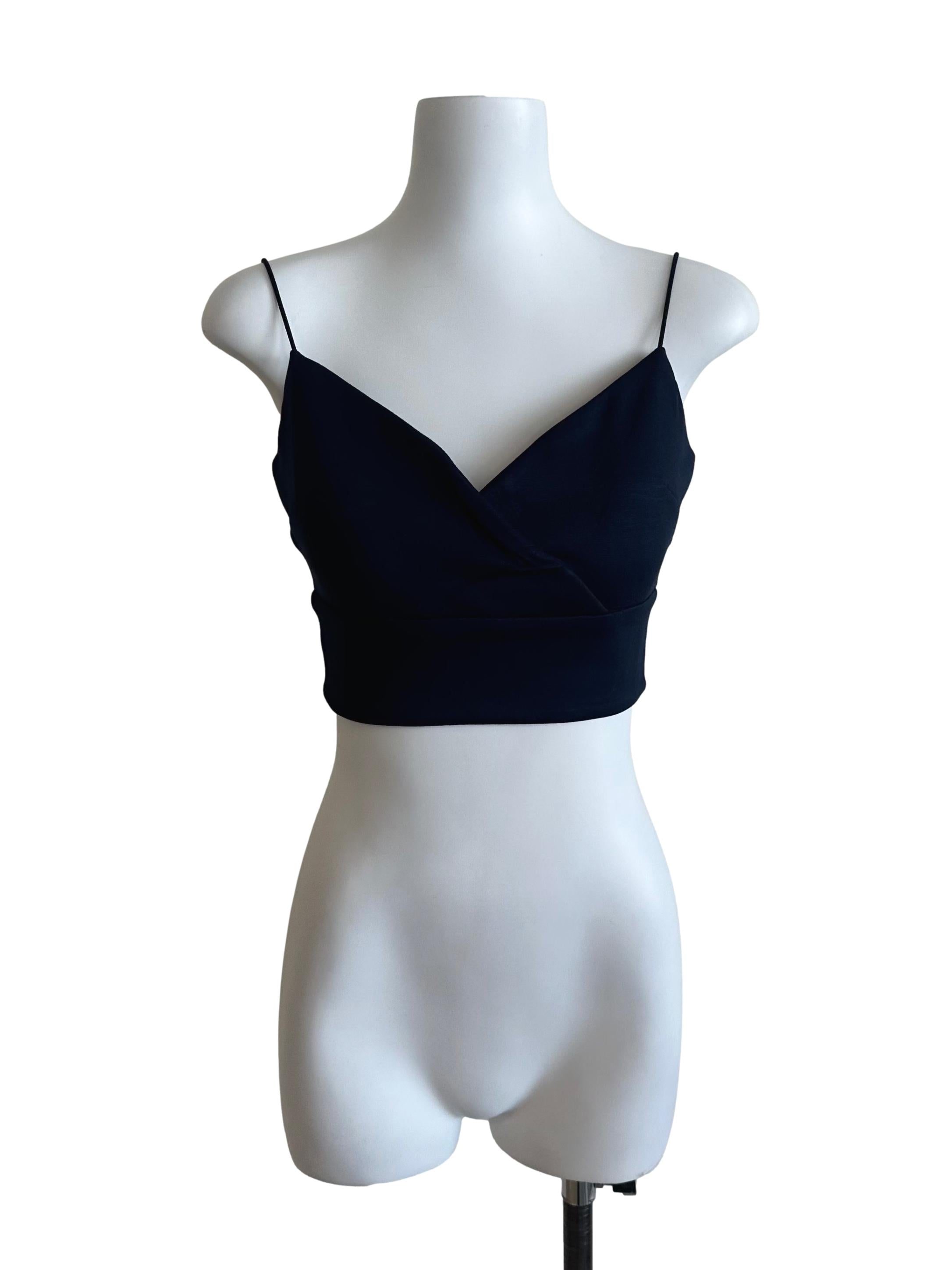 Midnight Blue V Neck Fitted Top