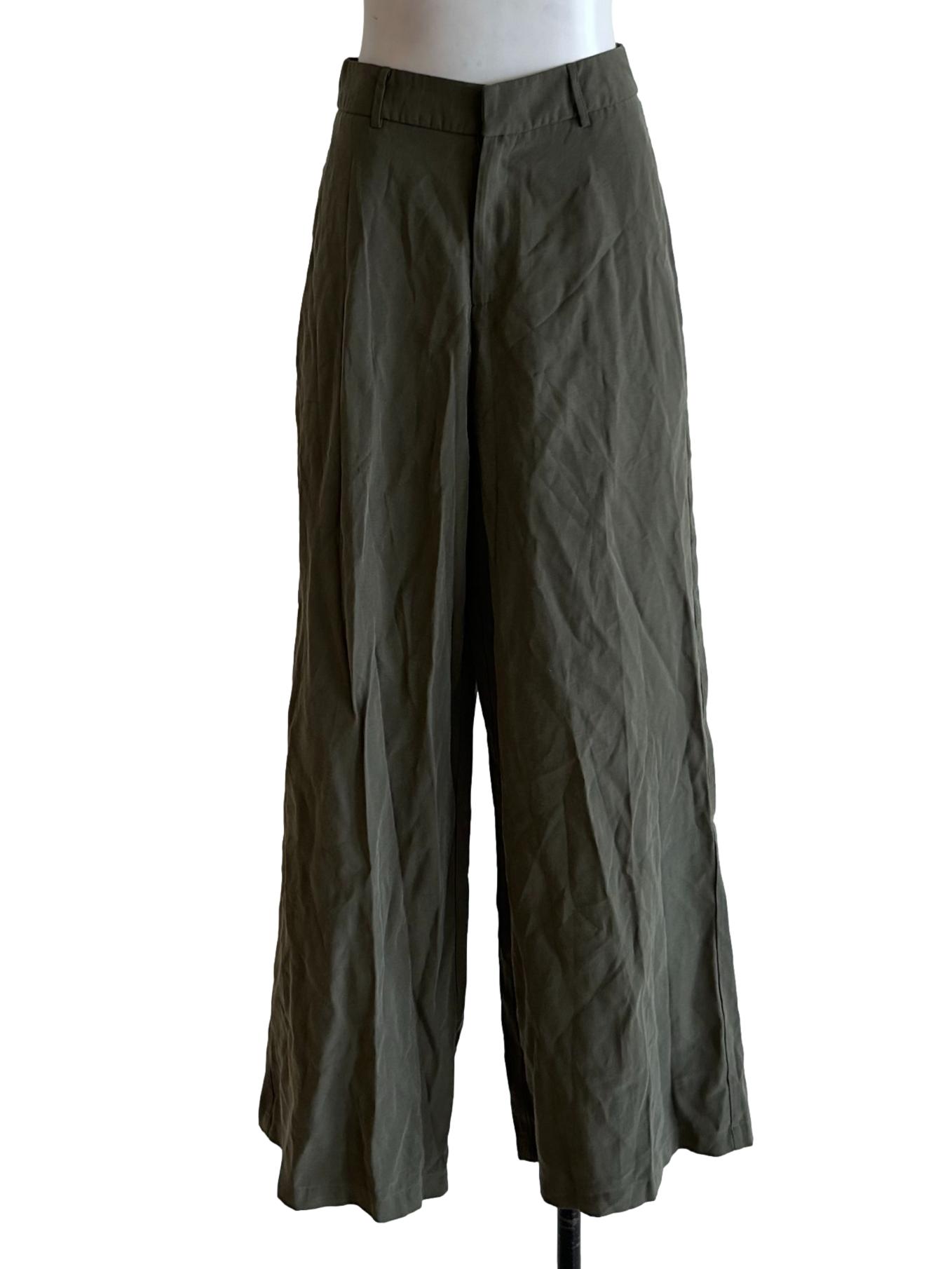 Olive Green Wide Leg Pants