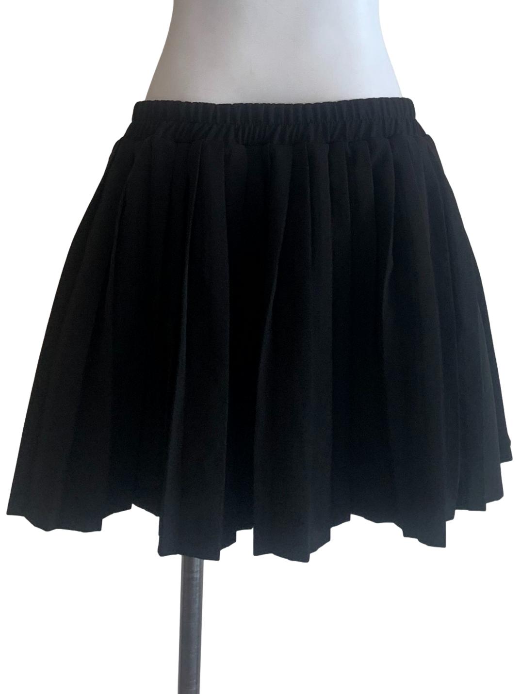 Black Knife Pleated Mini Skirt