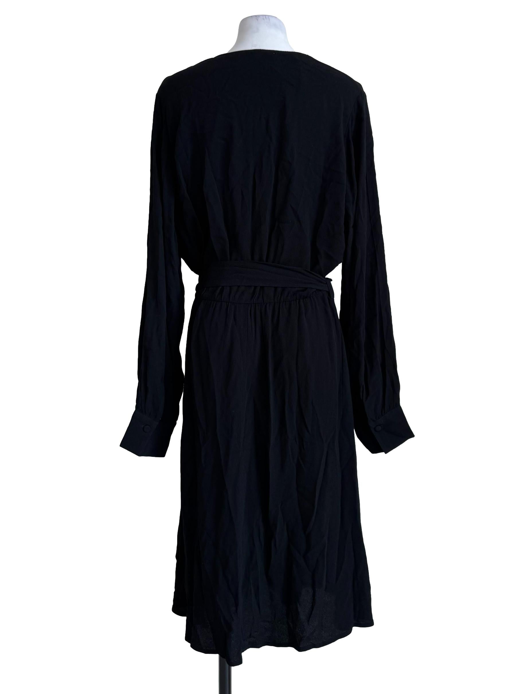 Carbon Black V Neck Dress