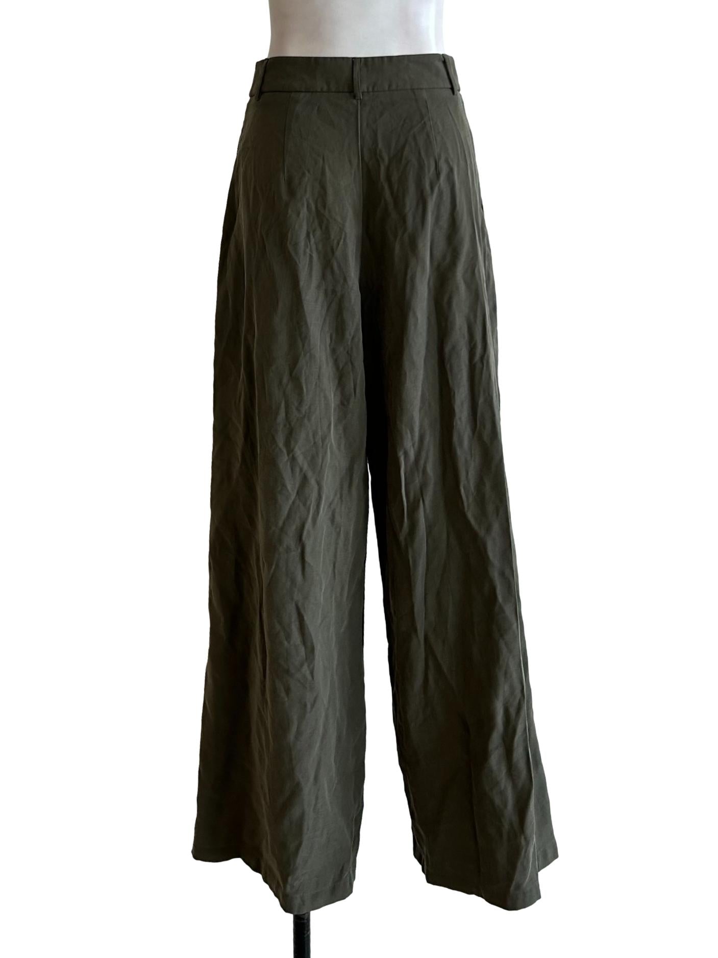 Olive Green Wide Leg Pants