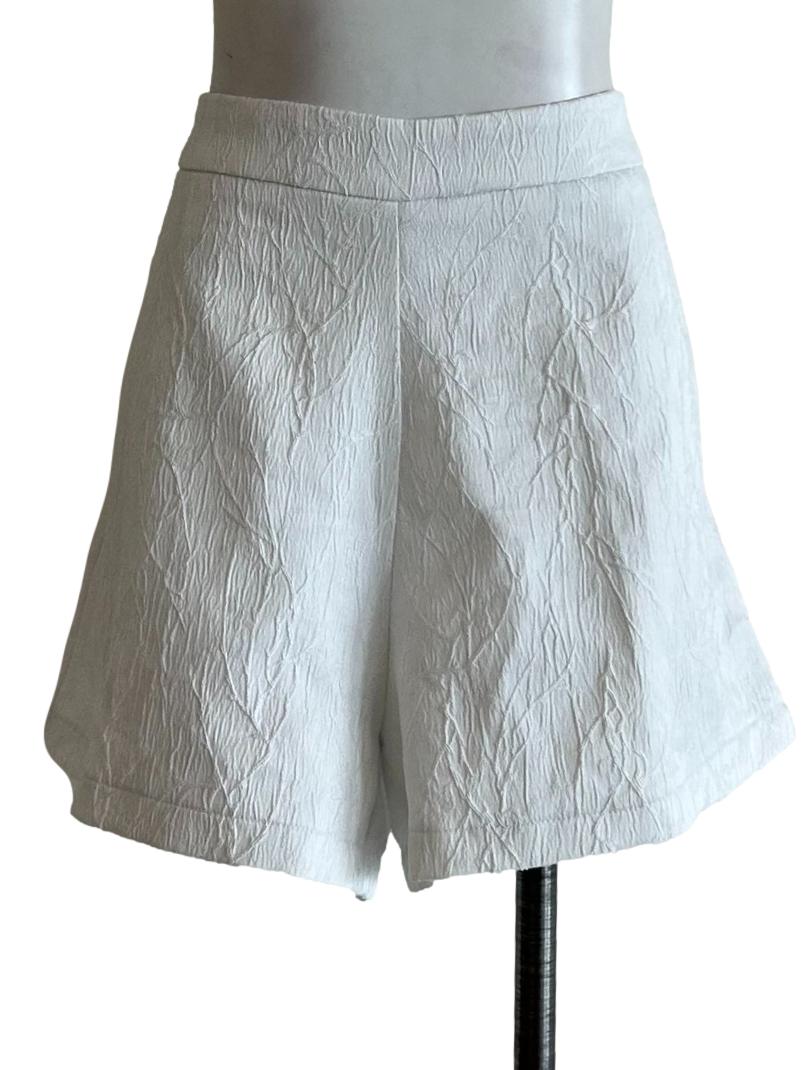 Daisy White Textured Short