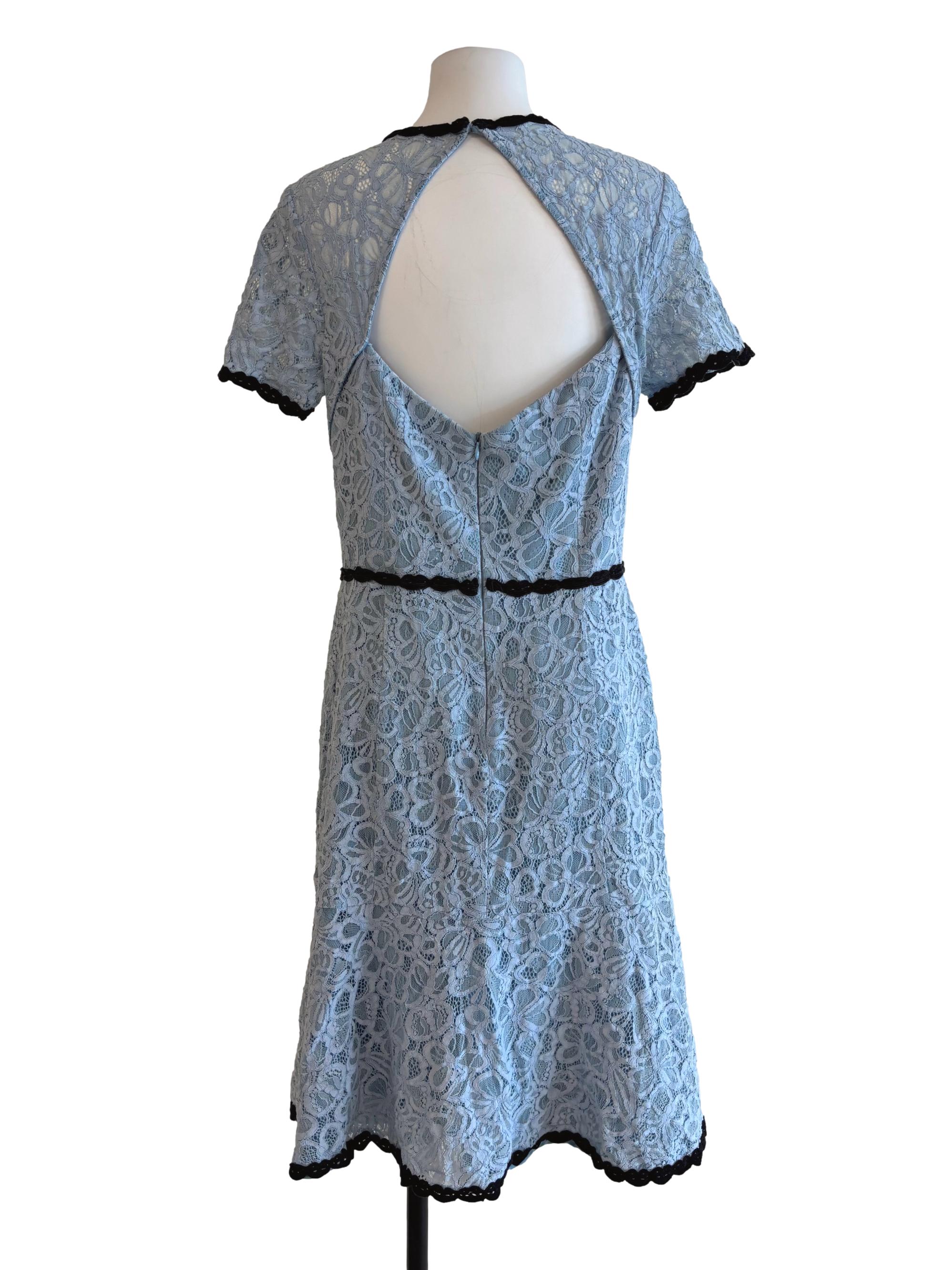 Baby Blue Short Sleeve Lace Dress