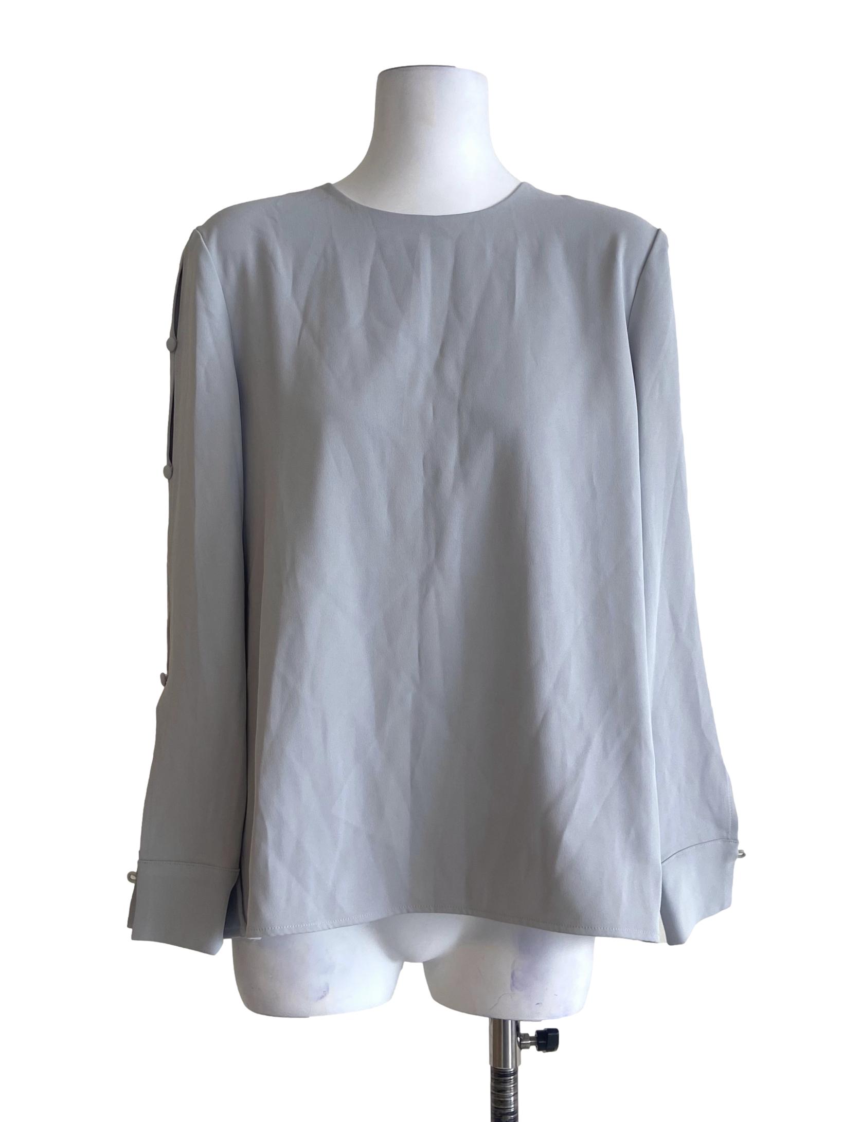 Pistachio Green Slit Twill Blouse LB