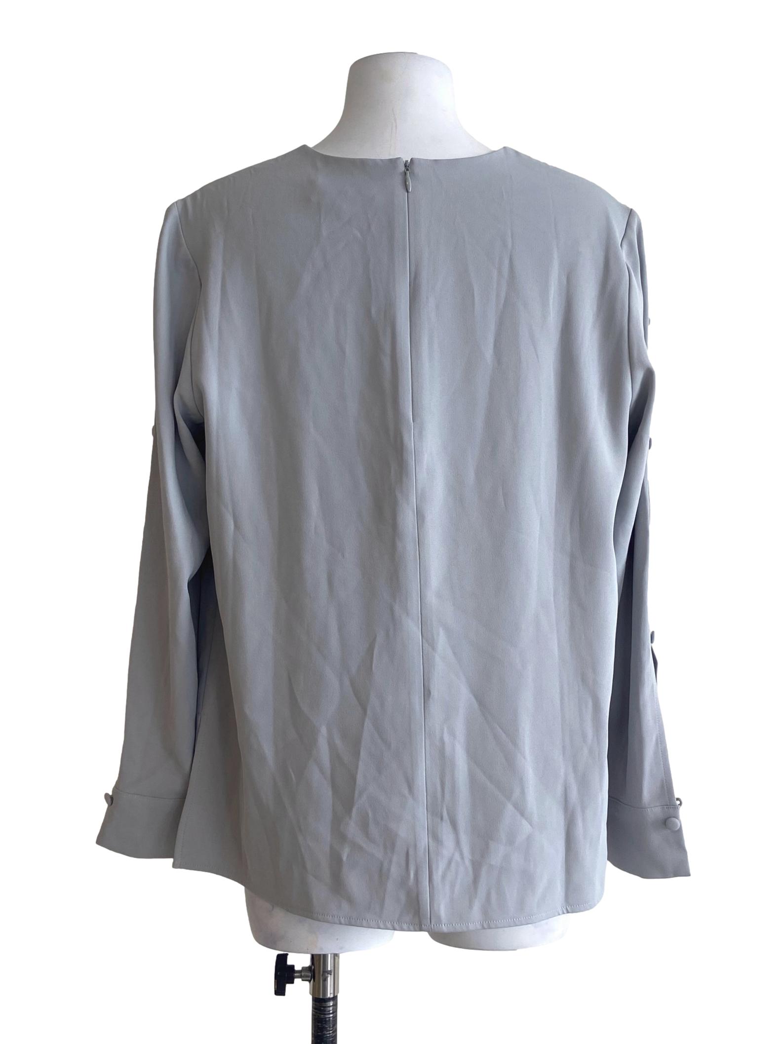 Pistachio Green Slit Twill Blouse LB