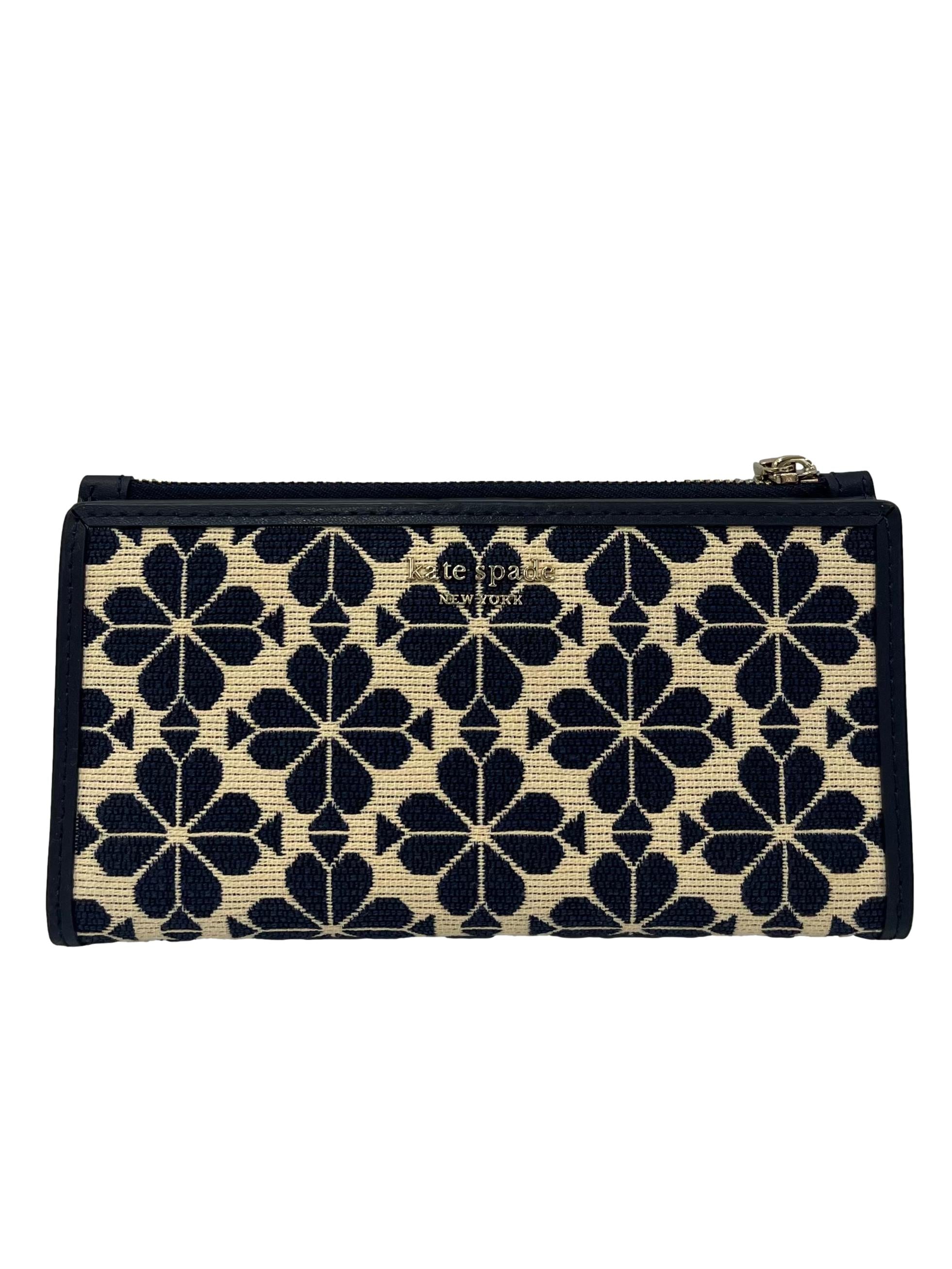 Multicolour Canvas Flower Jacquard Zip Slim Wallet Long Wallet CSN