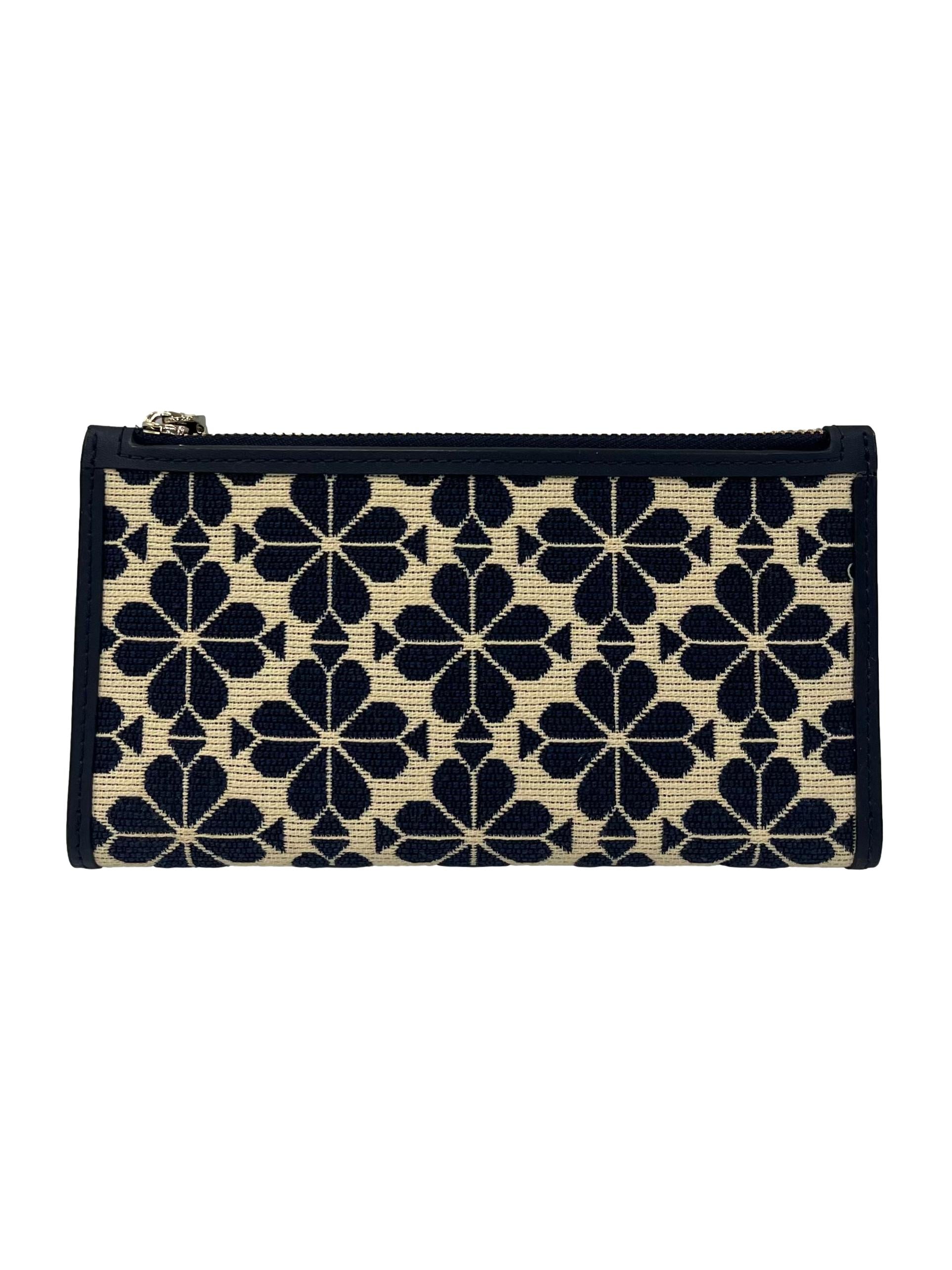 Multicolour Canvas Flower Jacquard Zip Slim Wallet Long Wallet CSN