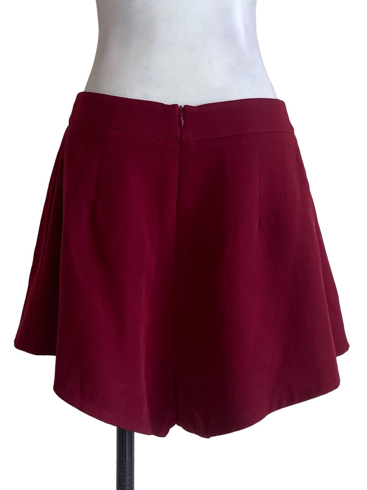 Rose Red Twill Short Pants