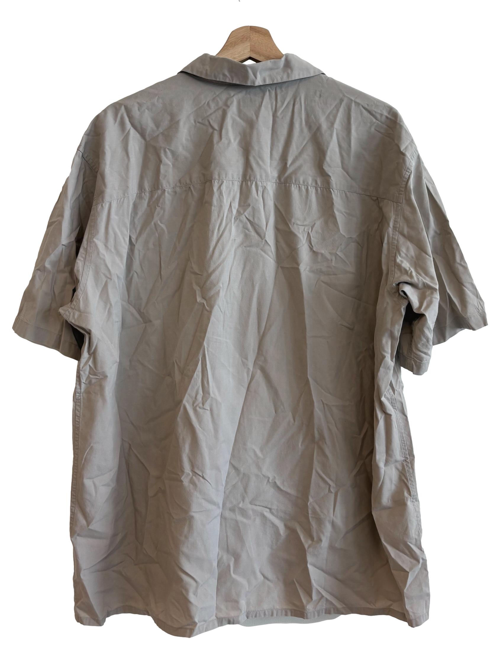 Tan Short Sleeves Button Up Shirt