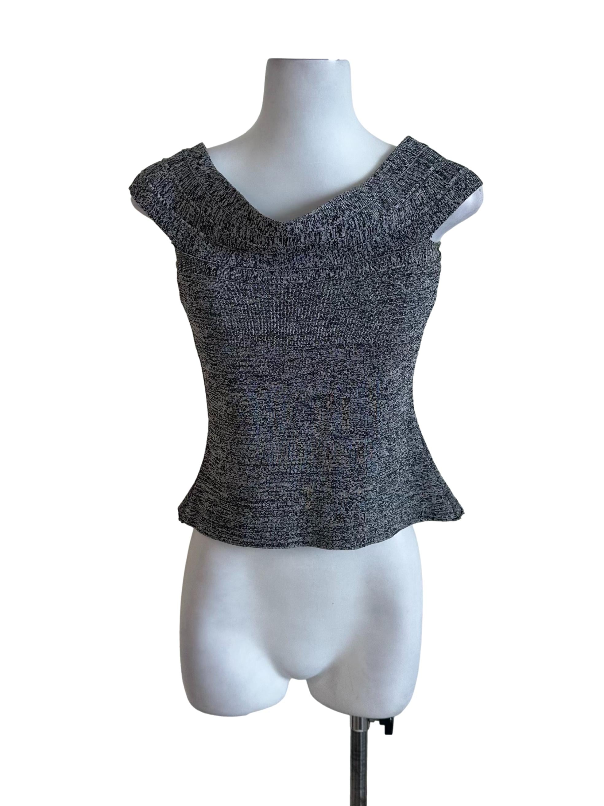 Dark Grey Textured Top
