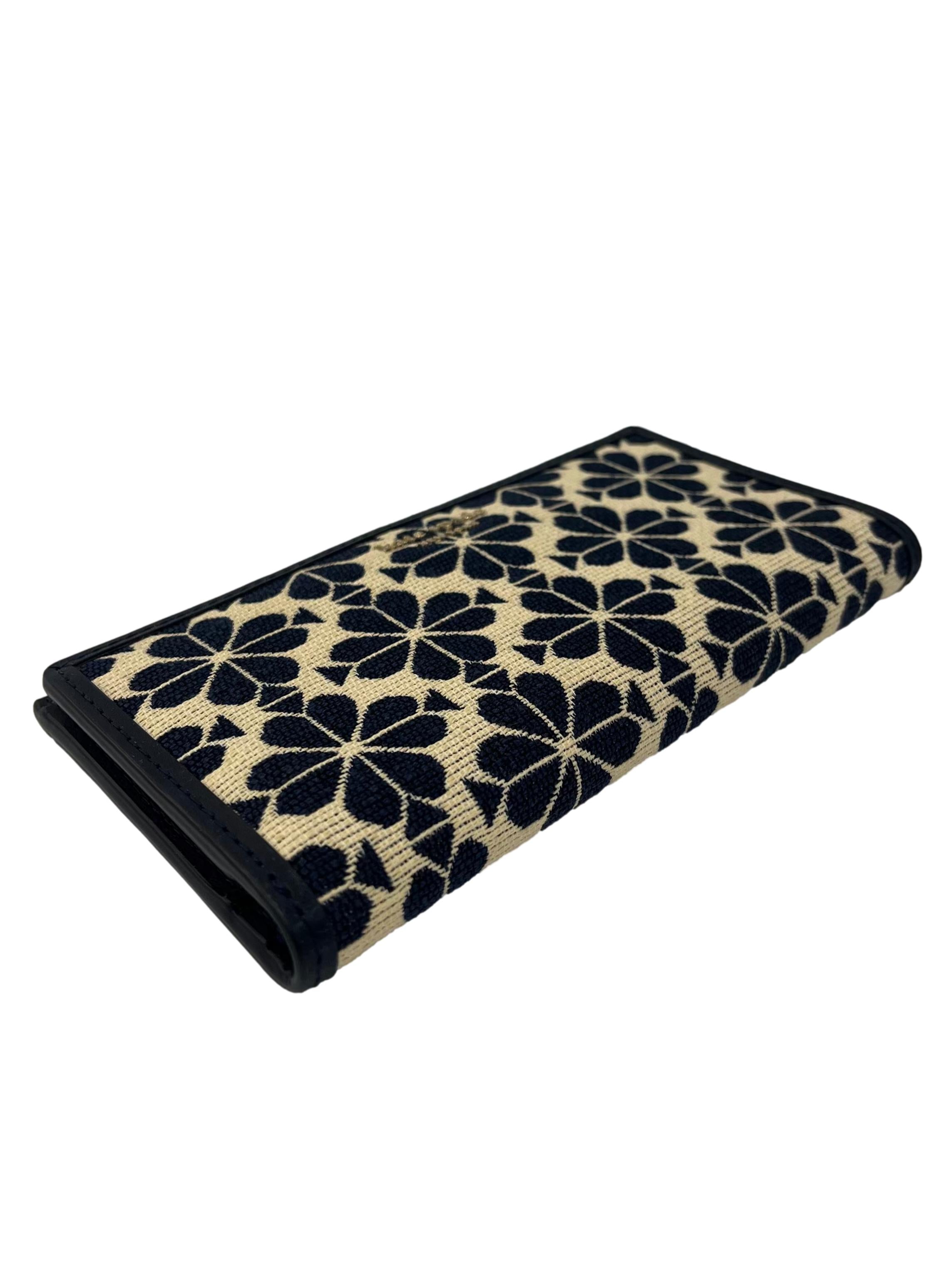 Multicolour Canvas Flower Jacquard Zip Slim Wallet Long Wallet CSN